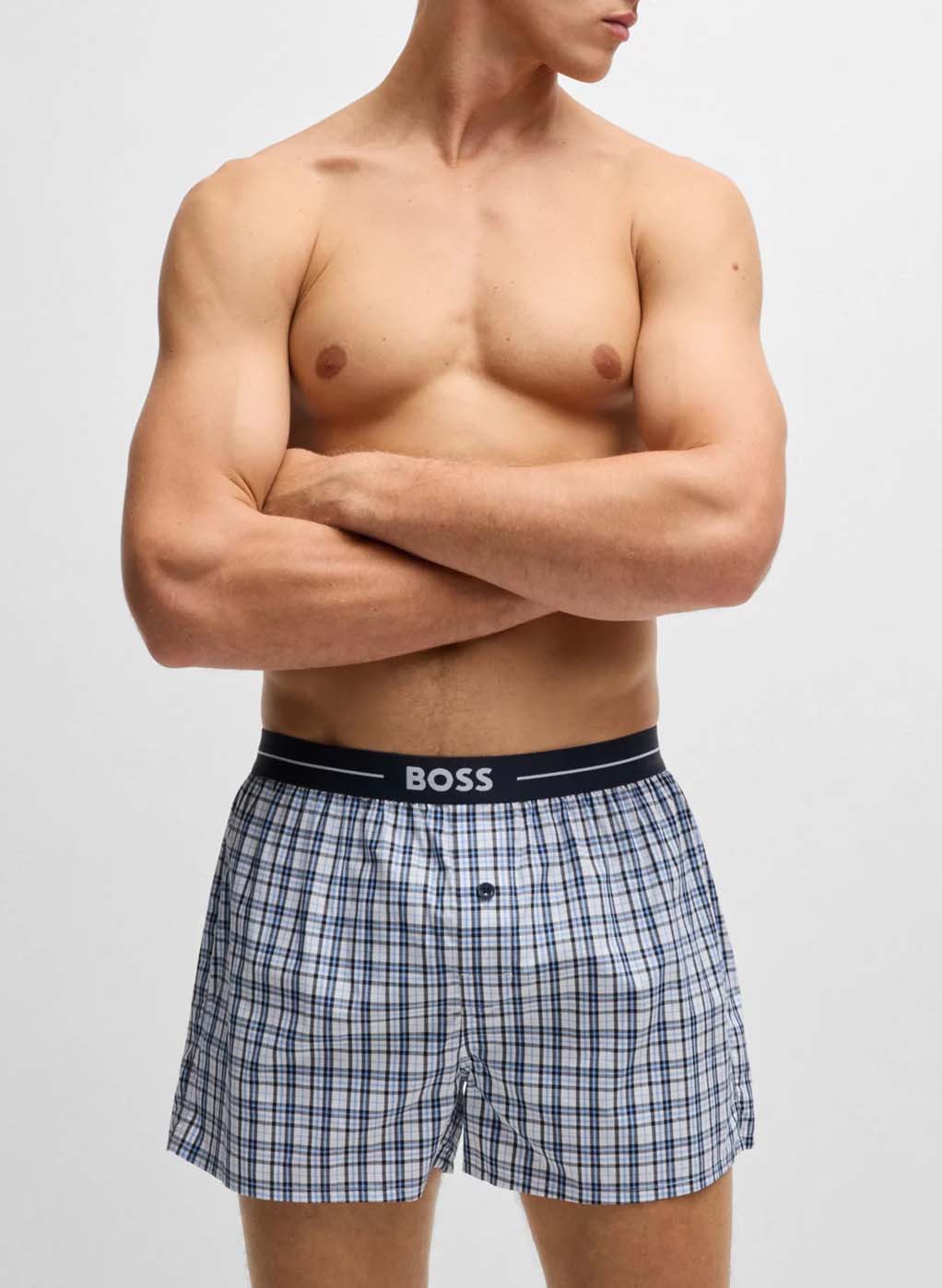 Pack of two pairs of cotton boxer shorts BOSS Blue