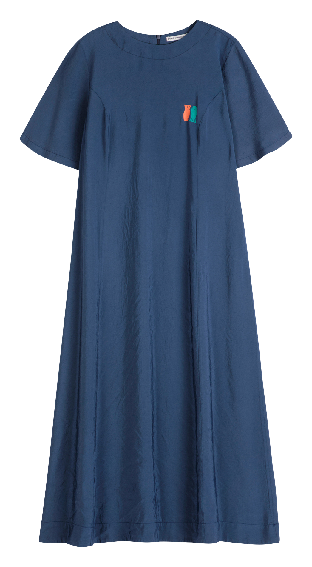 Uitlopende midi-jurk met borduurwerk BOBO CHOSES Blauw