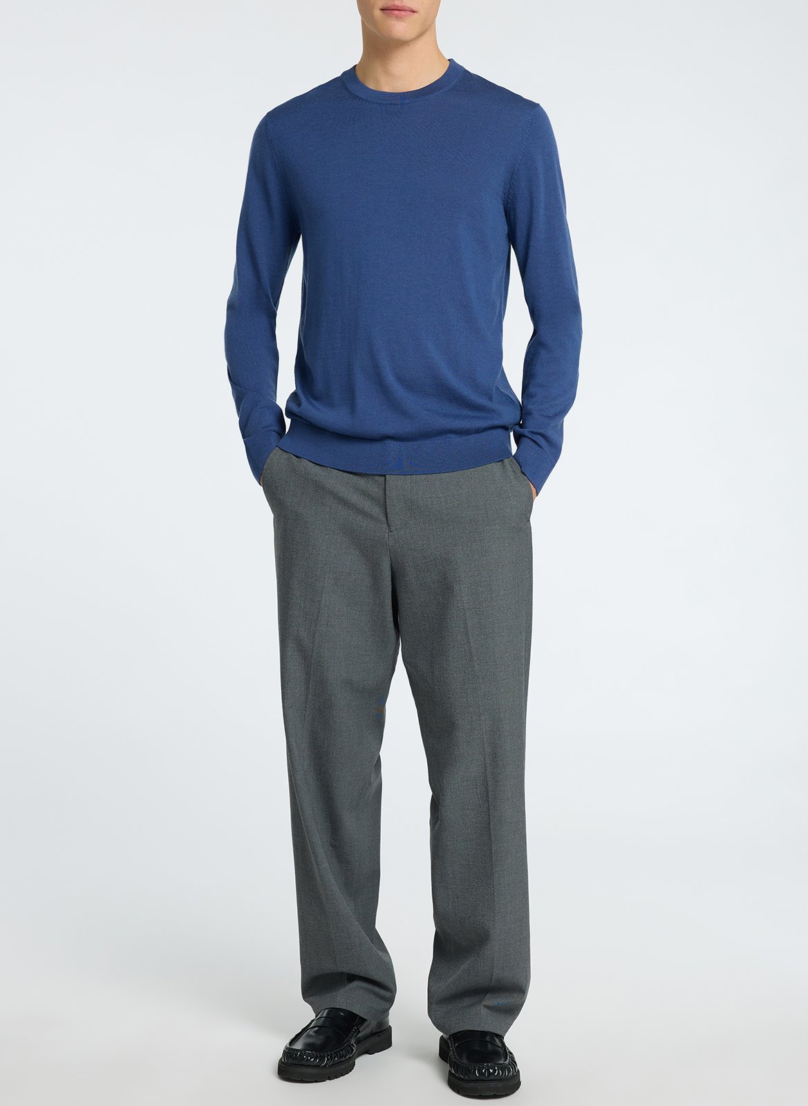 Abidjan wool round-neck sweater SELECTED Blue