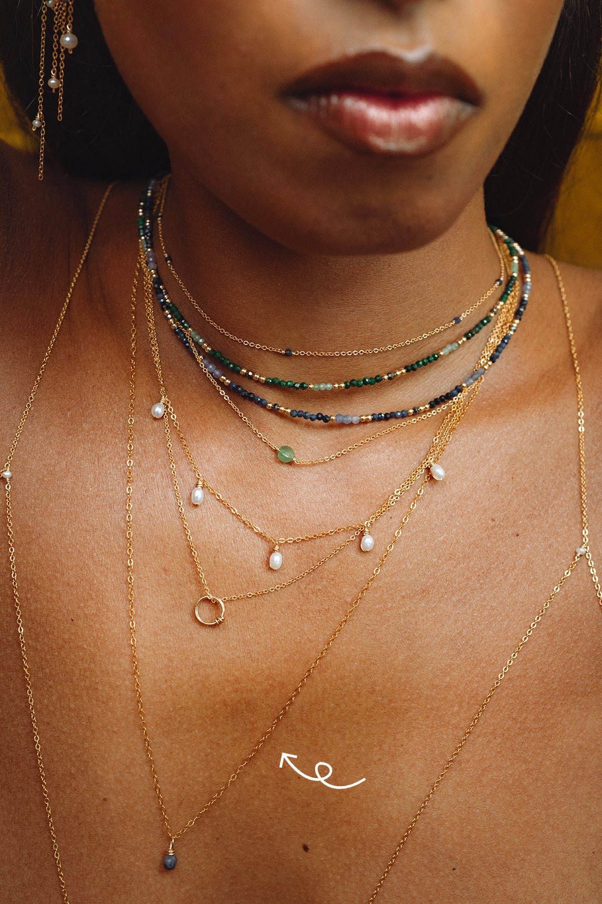 Long fine chain necklace YAY Golden