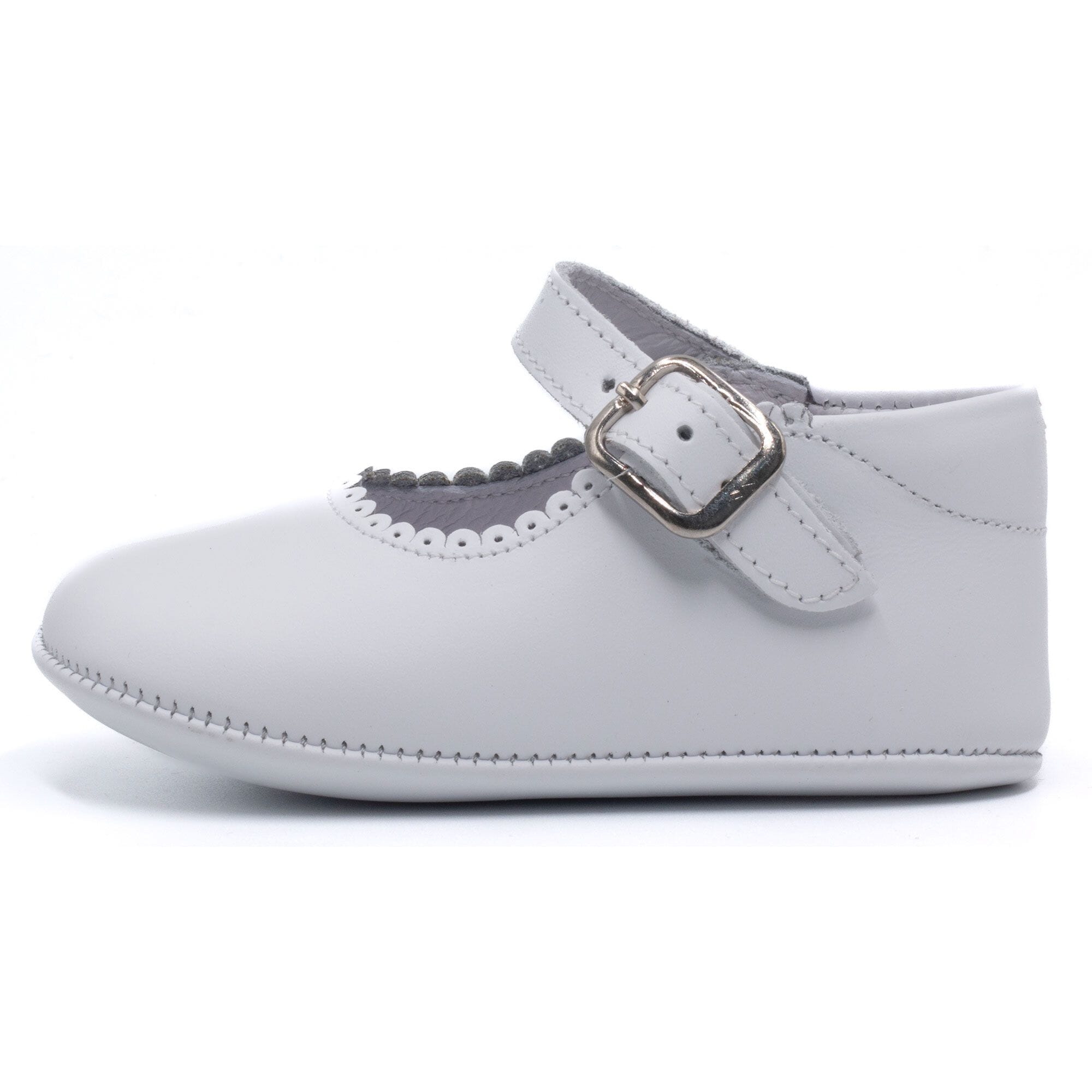 Chausson cuir fille Boni & Sidonie Blanc