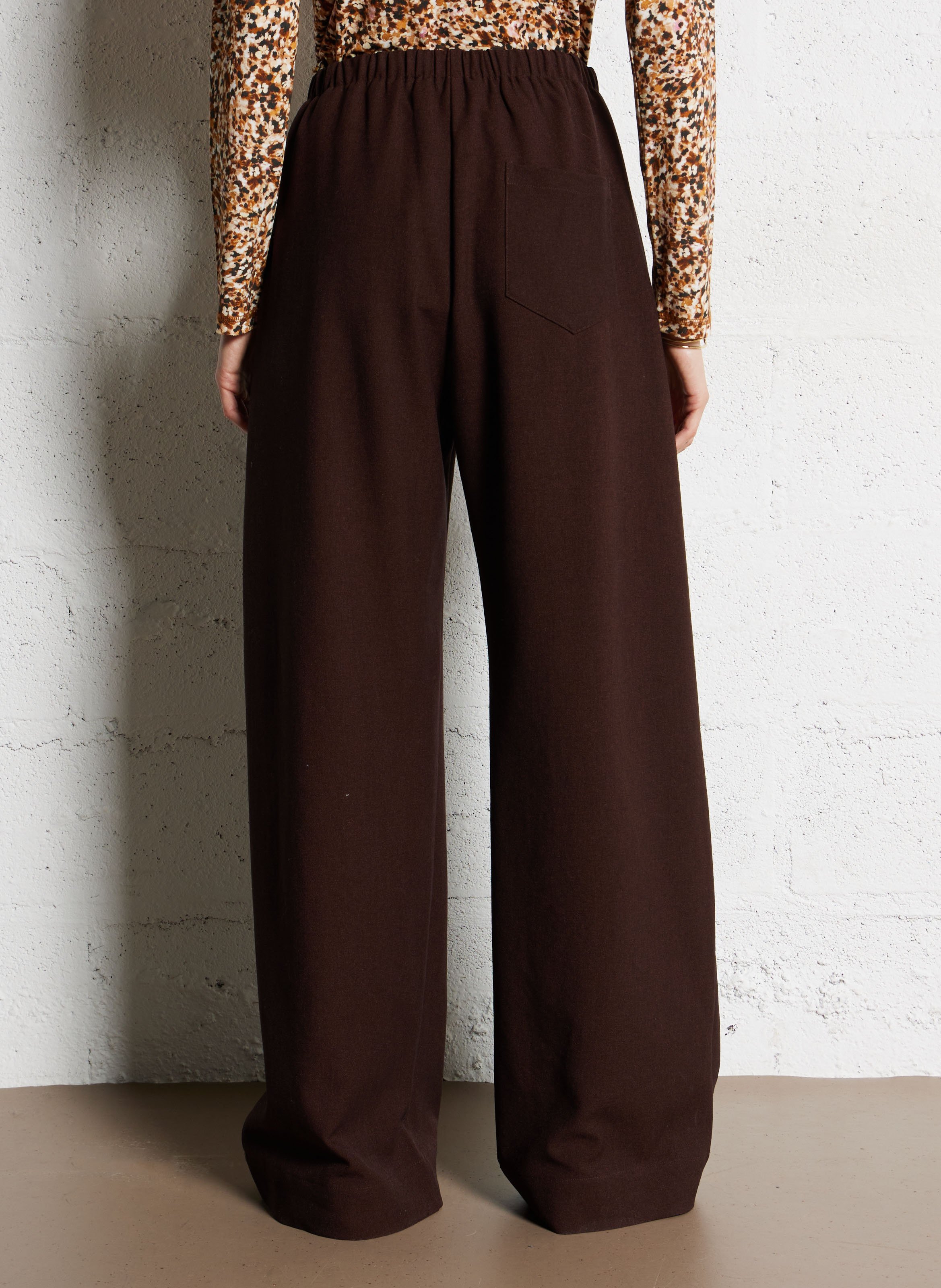 Azawood high-waisted wide-leg trousers Brown