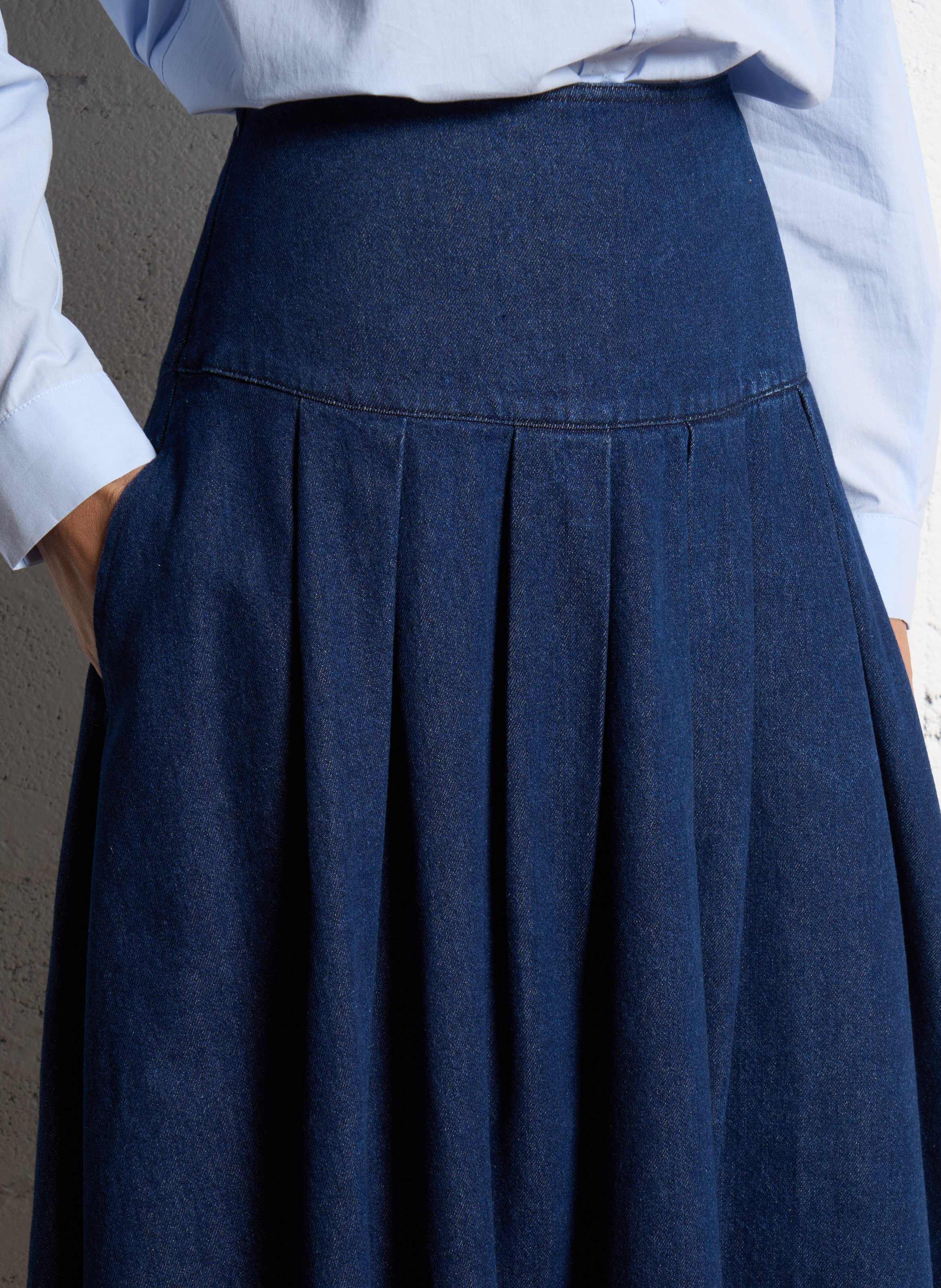 Midirock aus Baumwoll-Mix JC SOPHIE Gelb