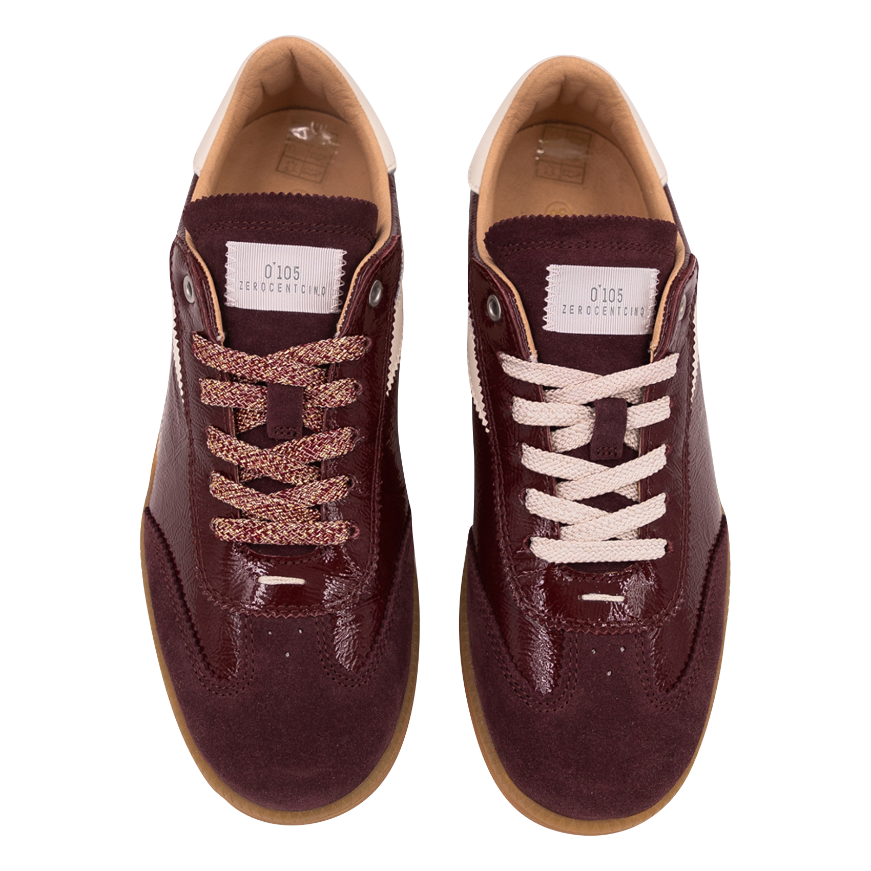 Baskets basses en cuir 0'105 Prune