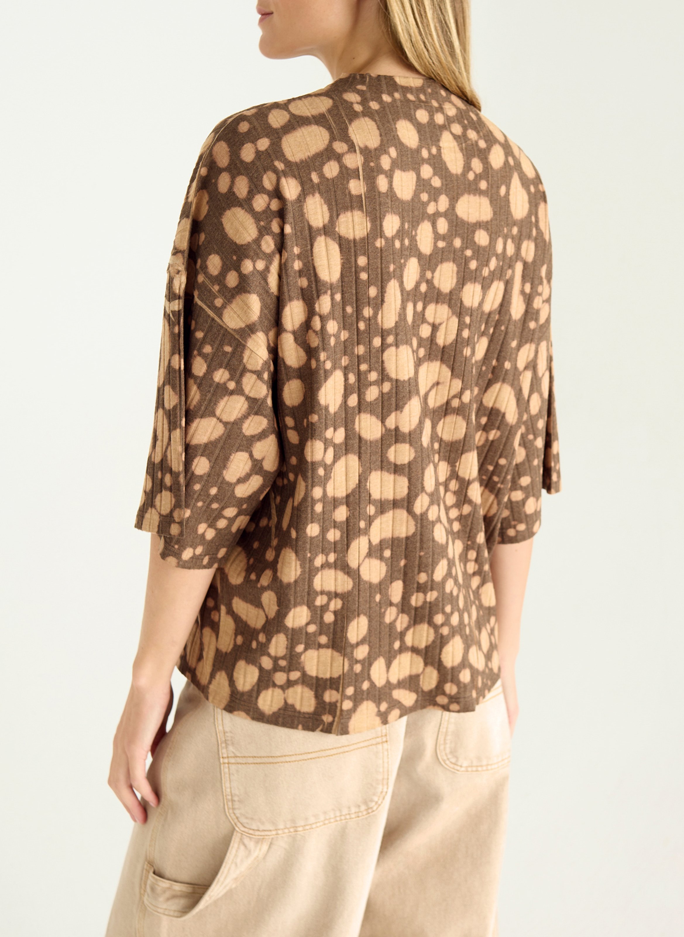 Oversized T-shirt with print COTELAC Brown