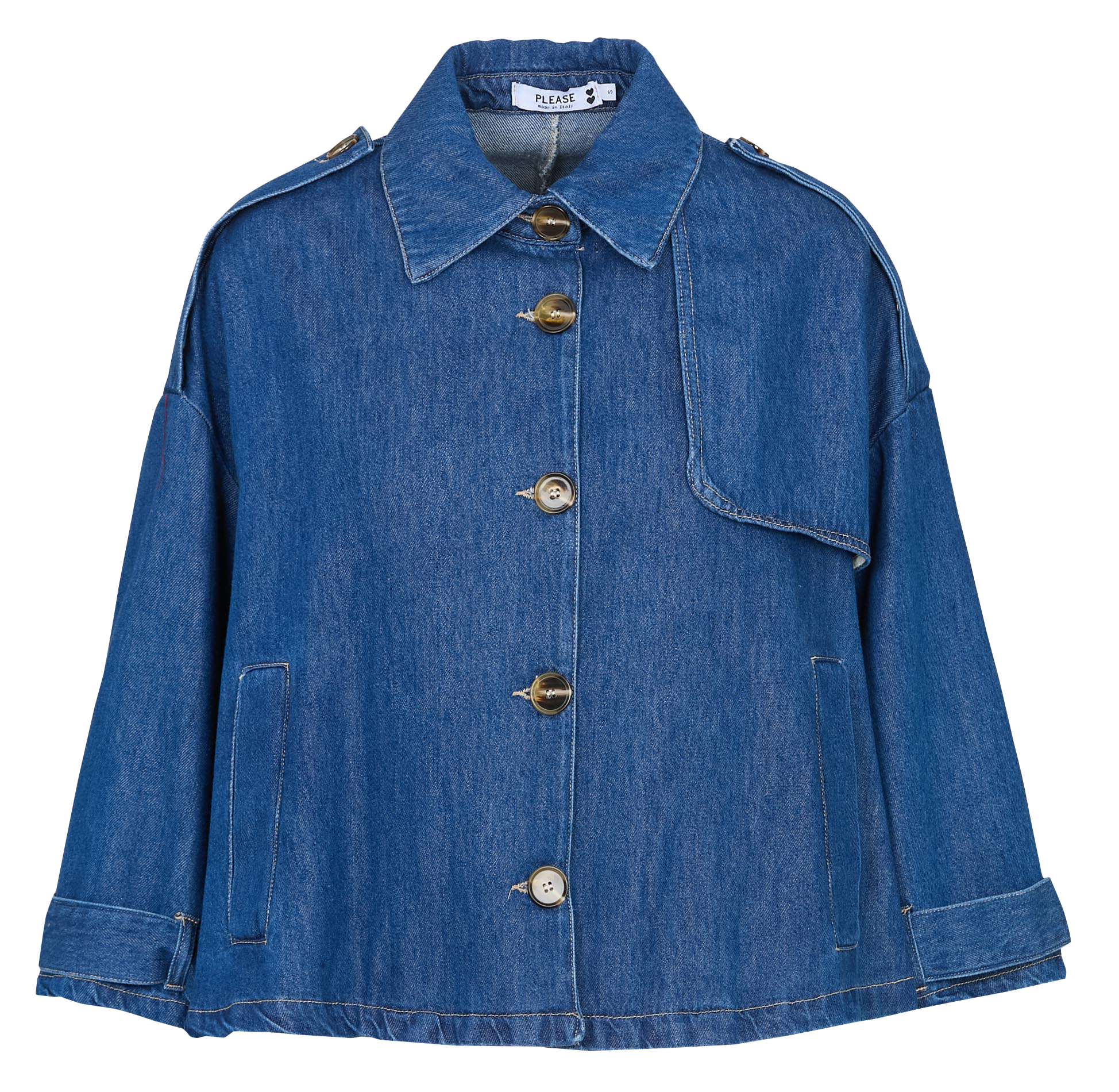 Veste trench ample en denim PLEASE Bleu