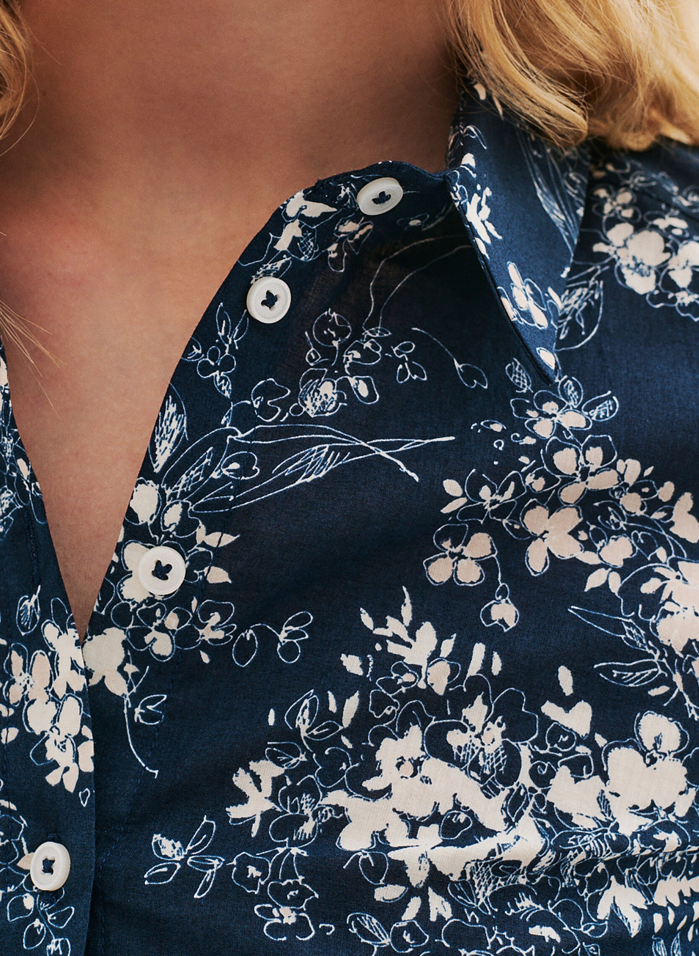 Chemise col classique en coton CAROLL Bleu