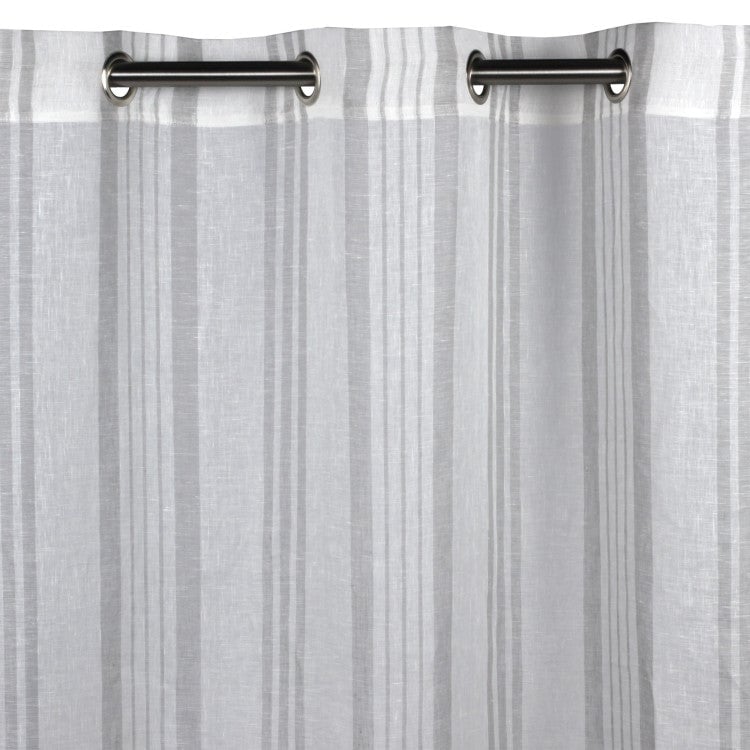 Curtain with gathered ribbon trim MADURA Grey