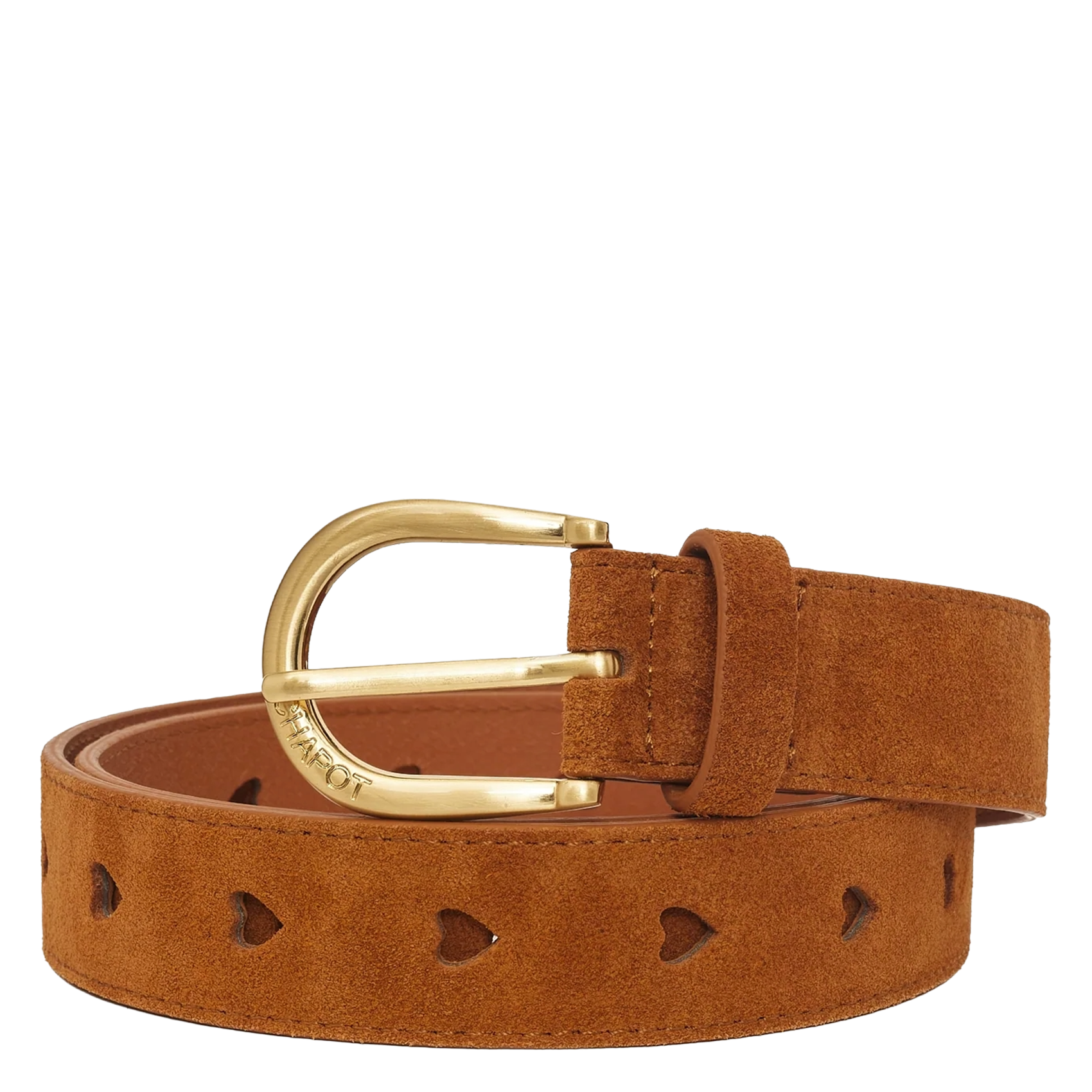Suède riem met leren hartdetails FABIENNE CHAPOT