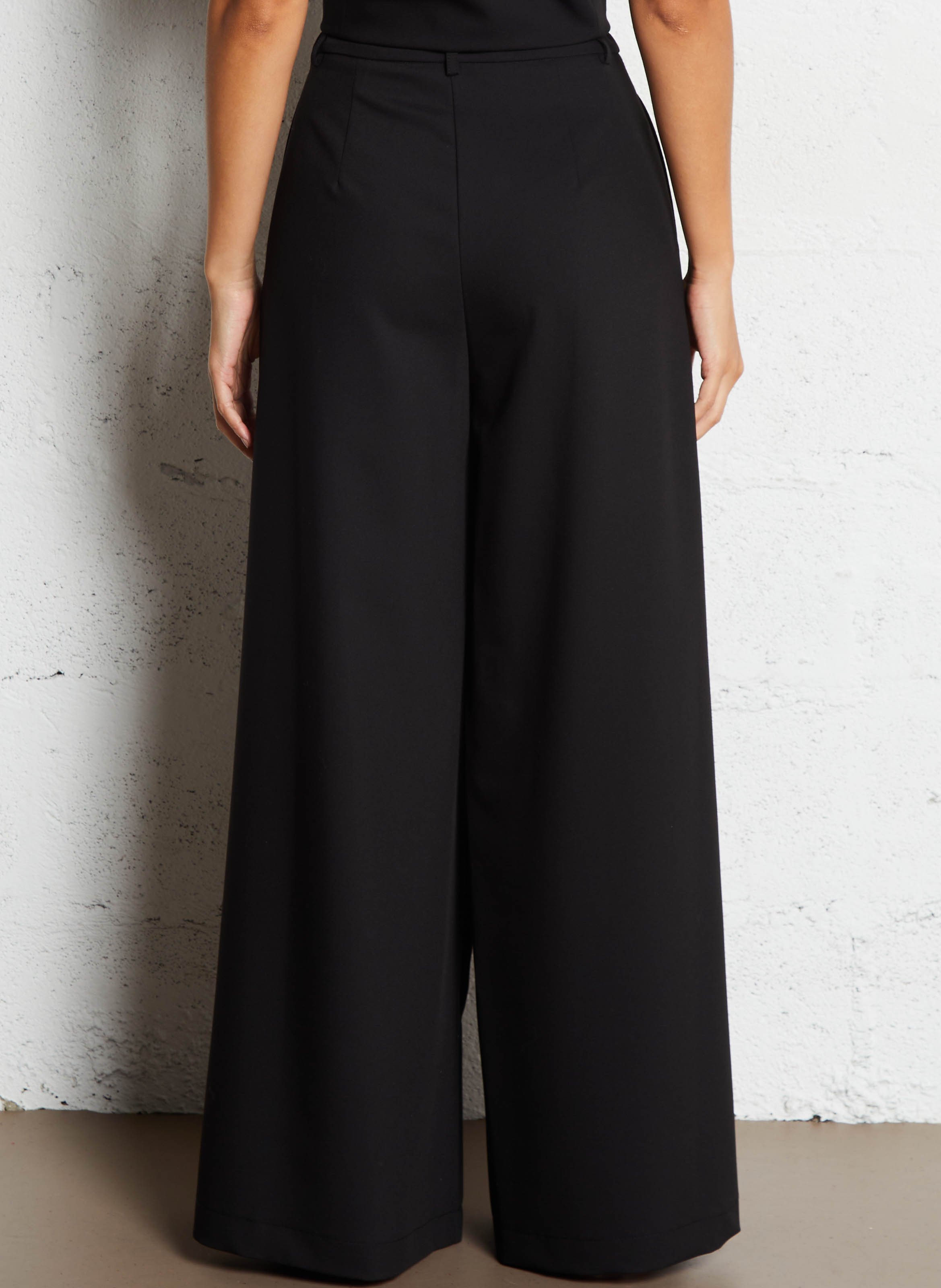 Loose-fit high-waisted pants with belt IMPERIAL Black