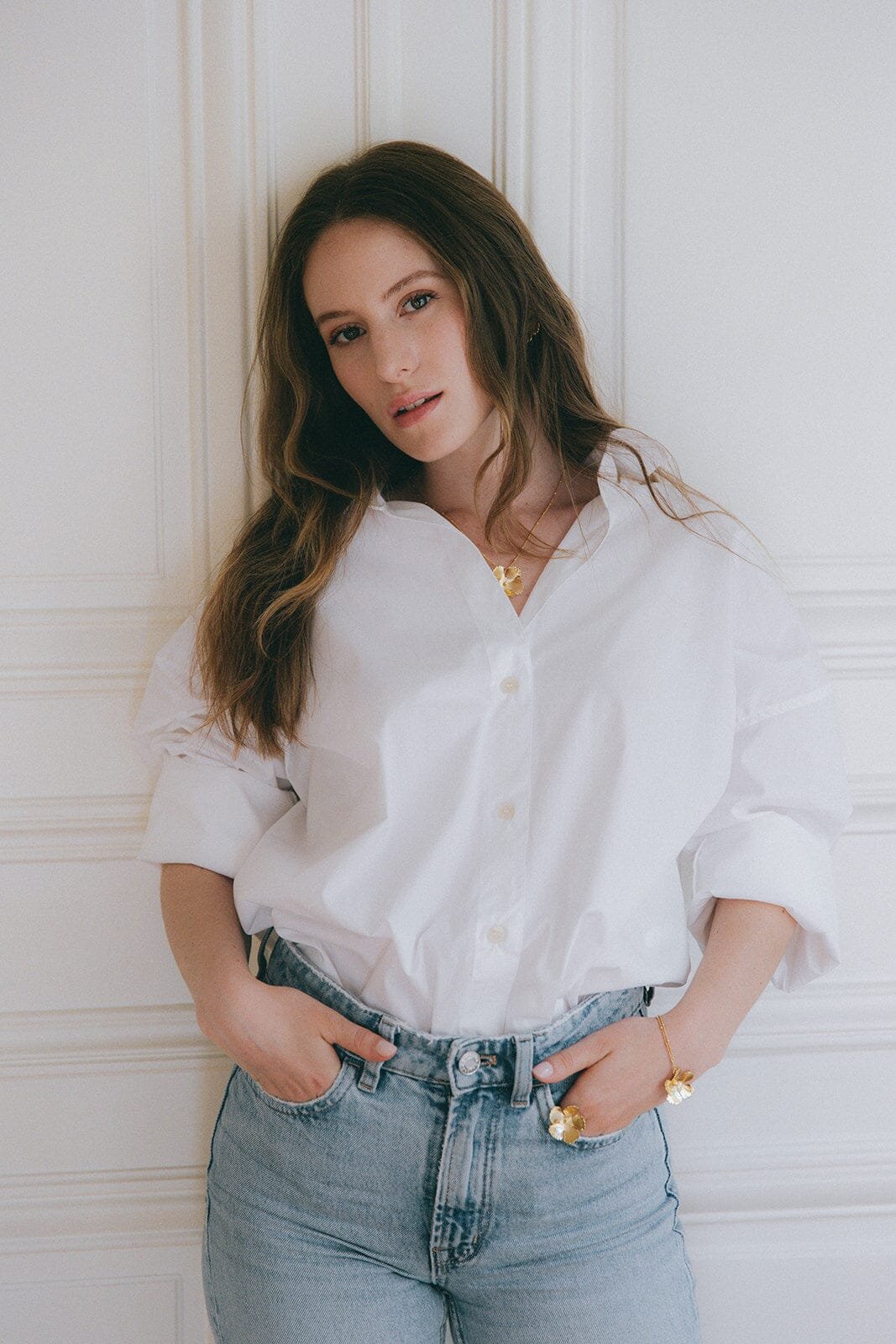 THÉIA - fine gold-plated flower maxi ring MONSIEUR SIMONE Golden