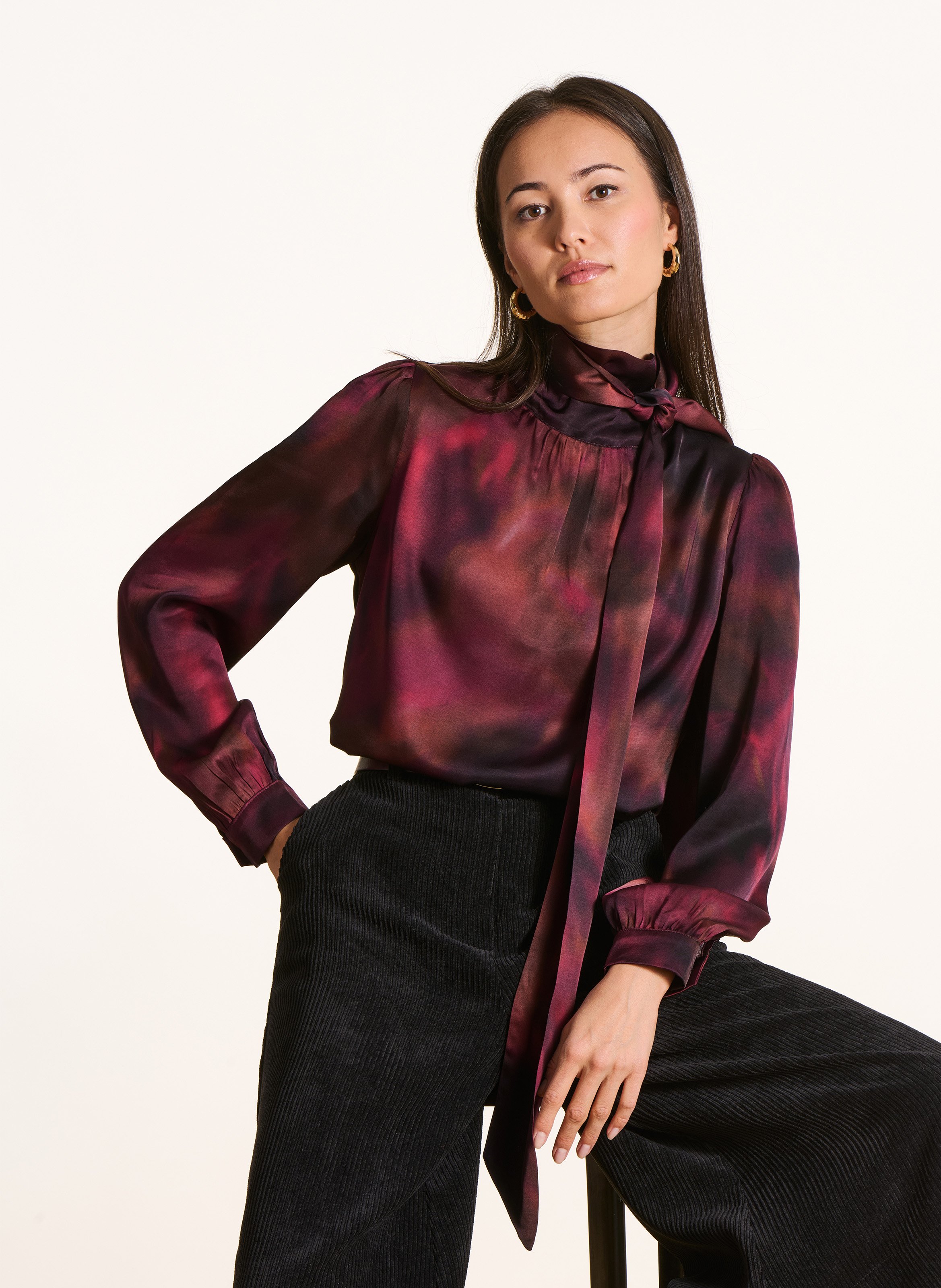 Blouse droite imprimée LA FEE MARABOUTEE Rouge