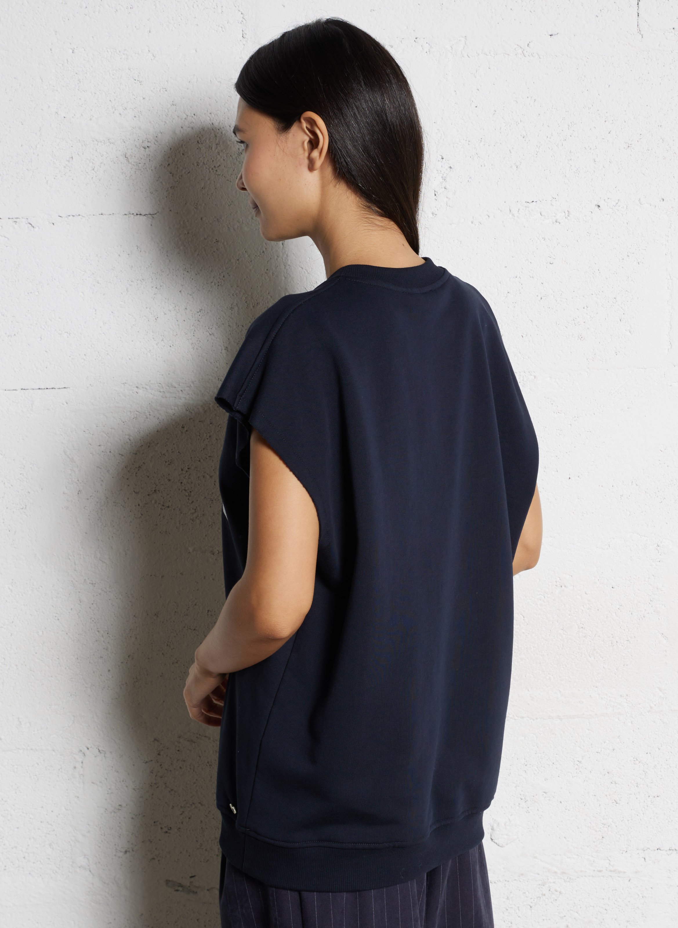 Sweat oversize col rond en coton PLEASE Bleu