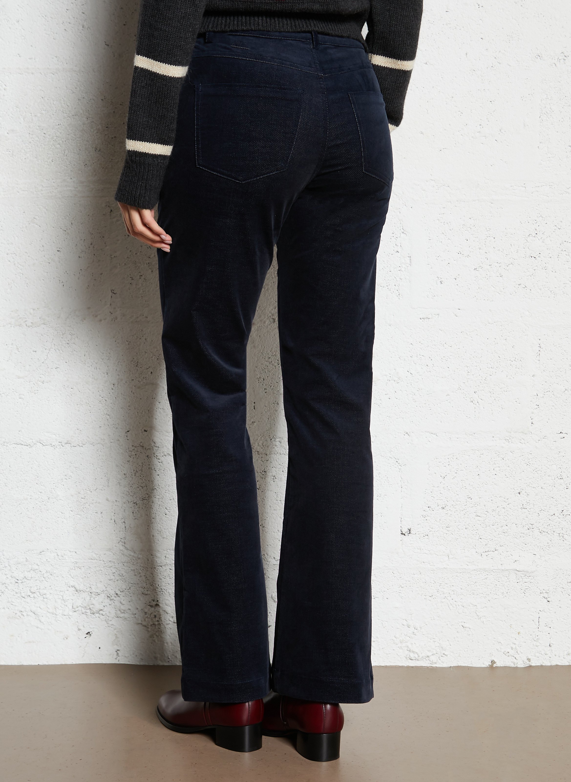 Pantalon droit en coton mélangé I CODE Bleu