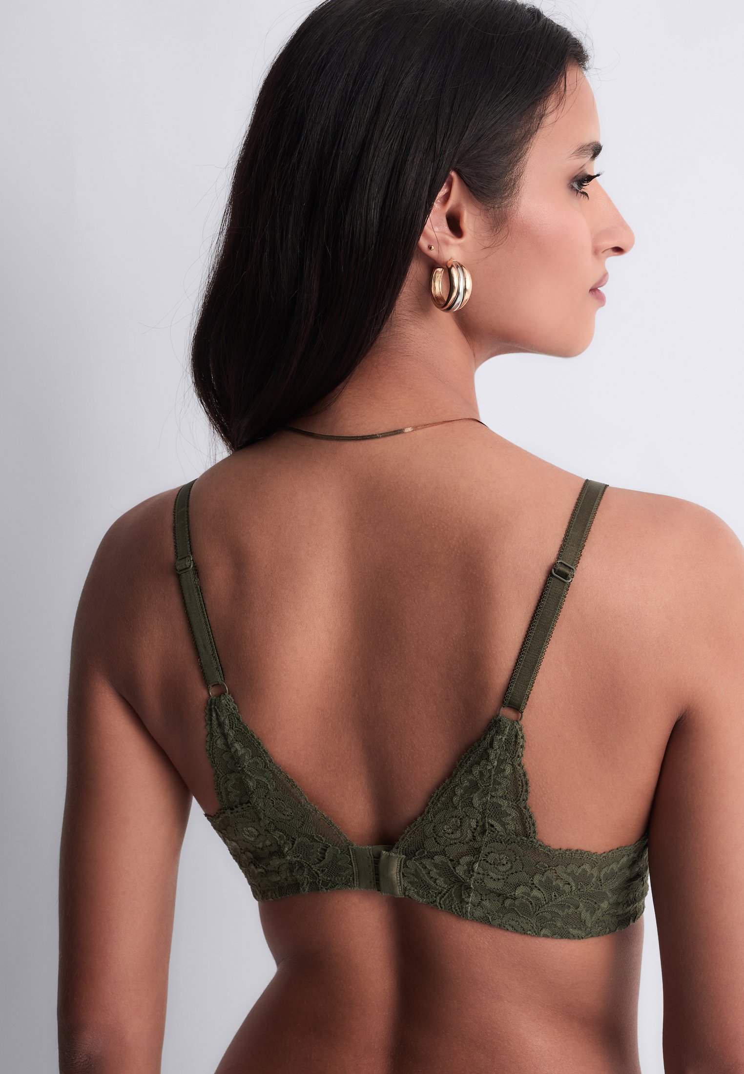 A Fleur De Toi scarf-style plunge bra AUBADE Green