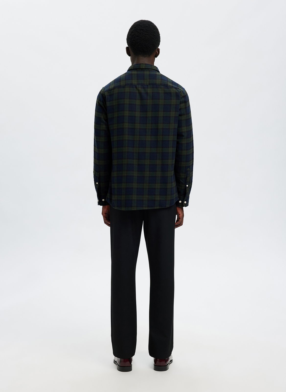 Bio-Baumwollbluse mit klassischem Kragen SELECTED Grun