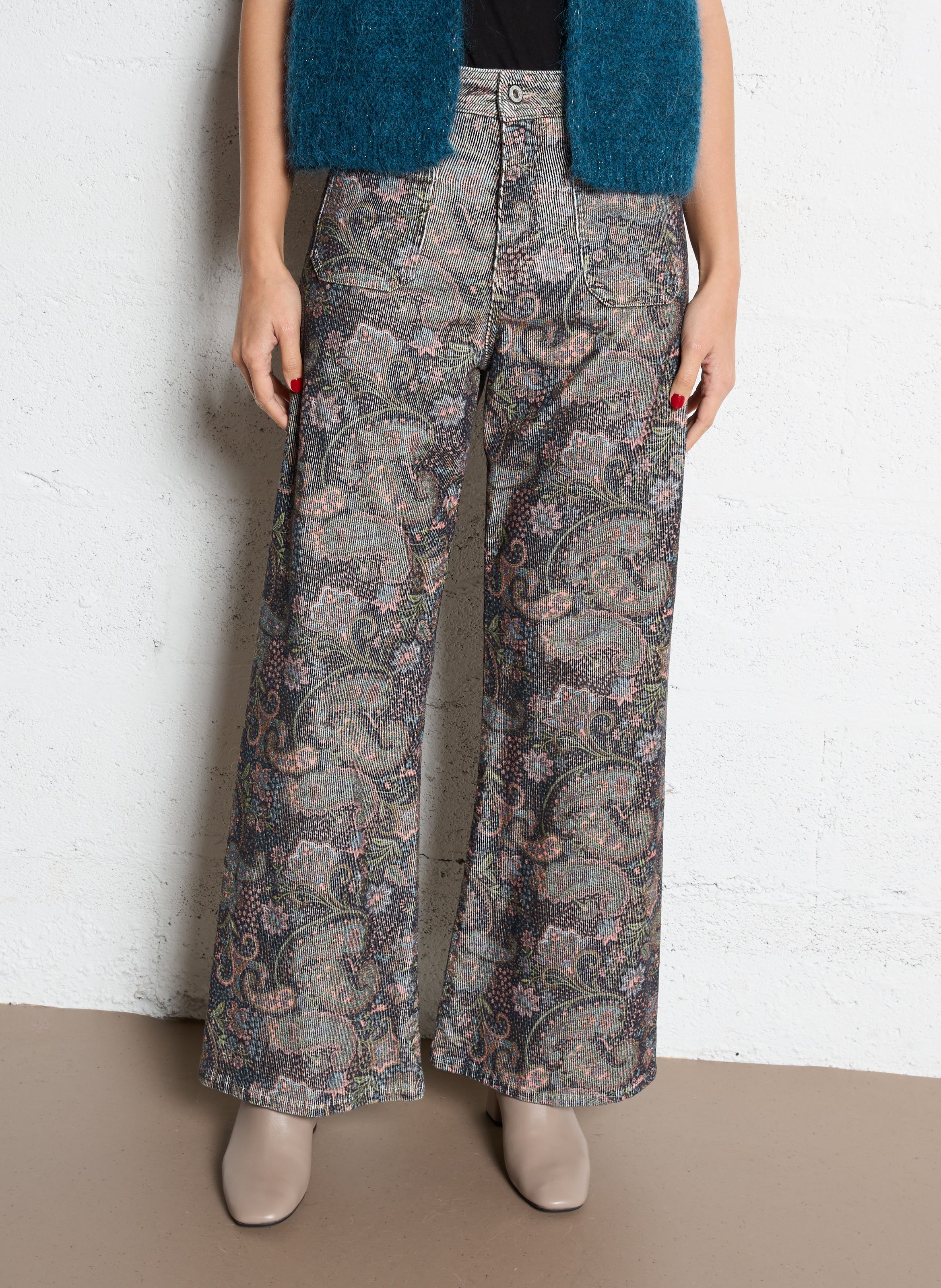 Pantalon large en coton mélangé PLEASE Multicolore