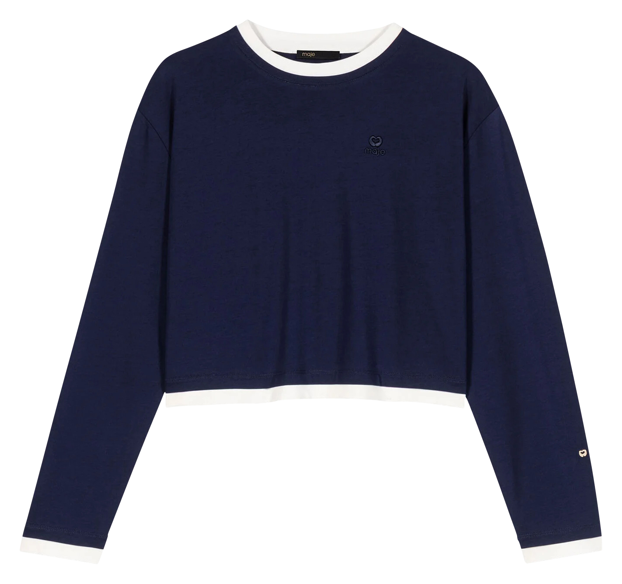 Tee-shirt court manches longues MAJE Bleu