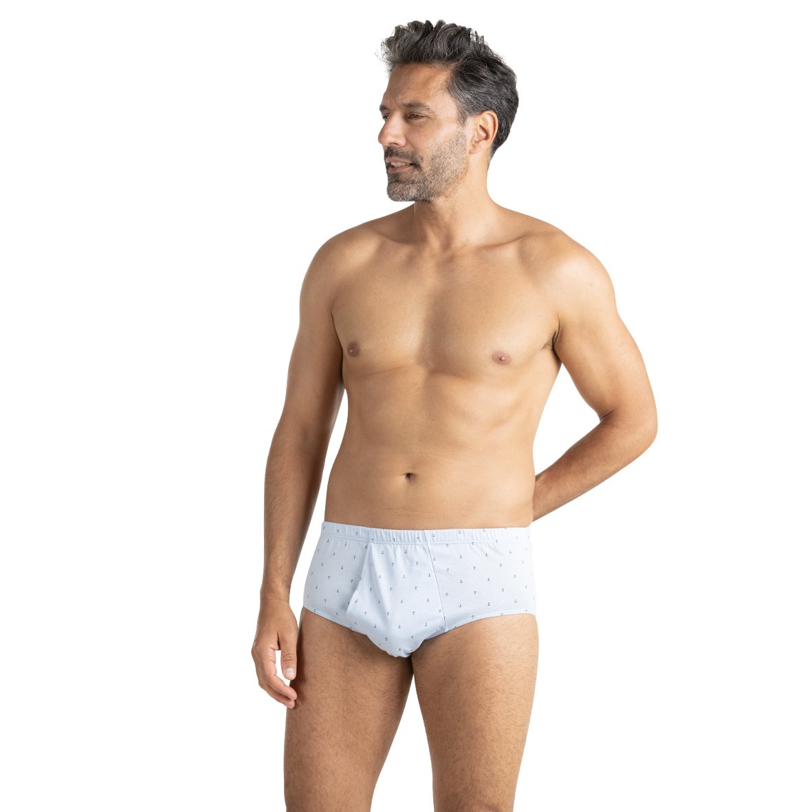 High-rise pattern open panties Multicolored