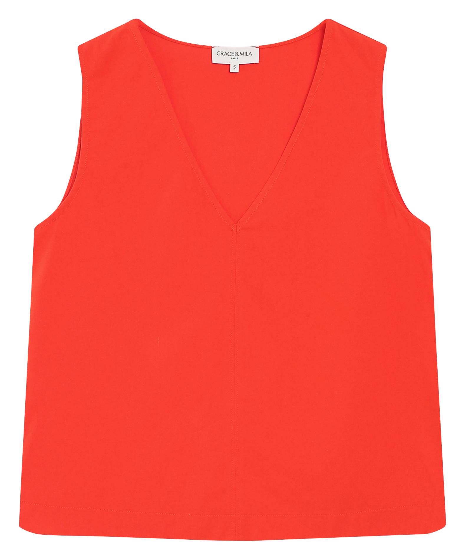 Top col v  GRACE ET MILA Rouge