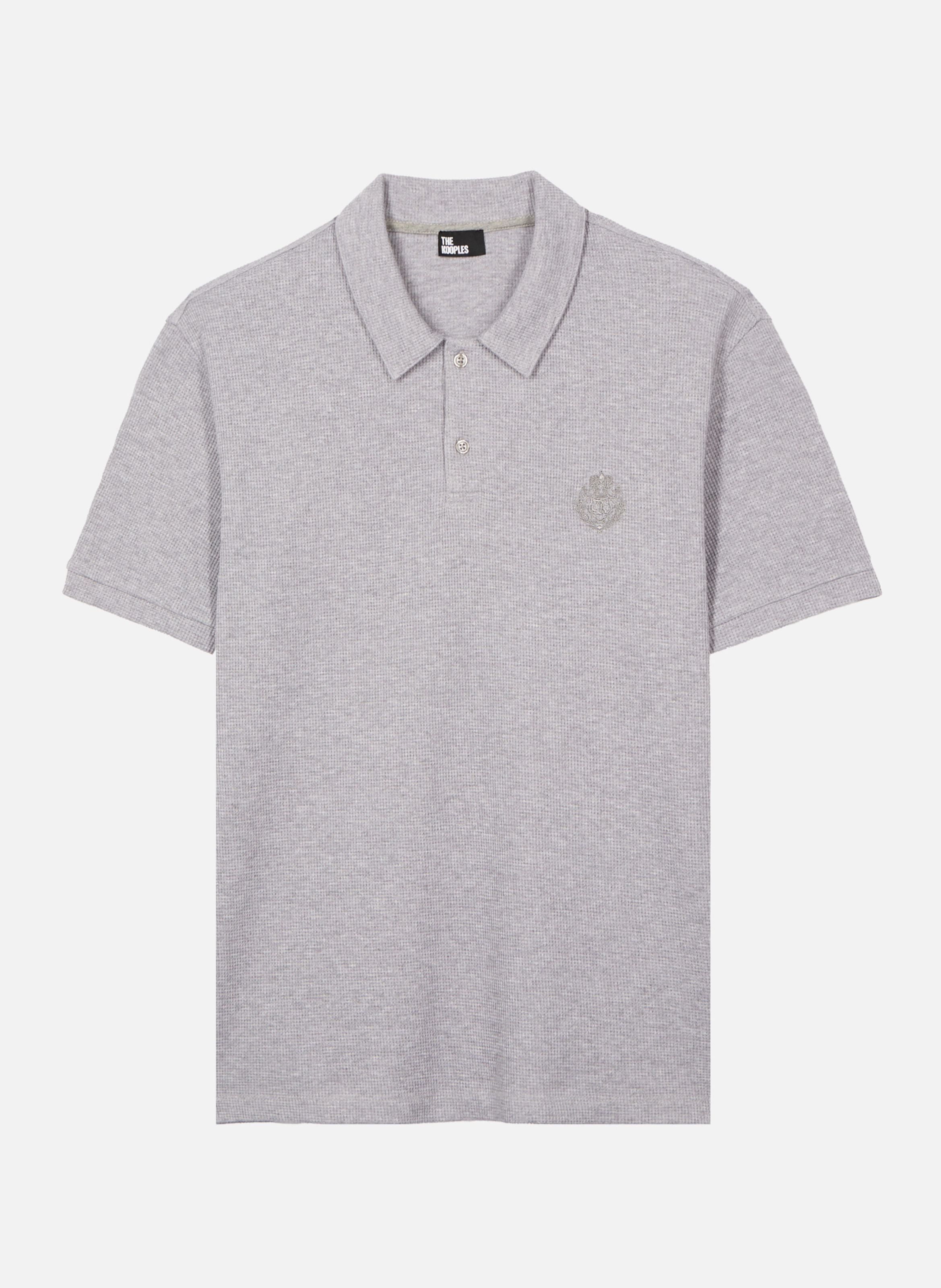 Honeycomb Polo Shirt with Crest THE KOOPLES Grey