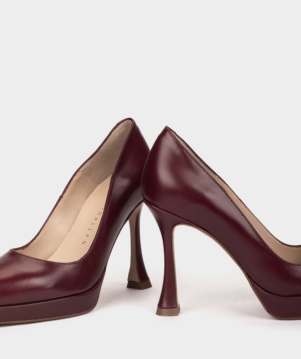 Burgundy leather high heels. PEDRO MIRALLES Red