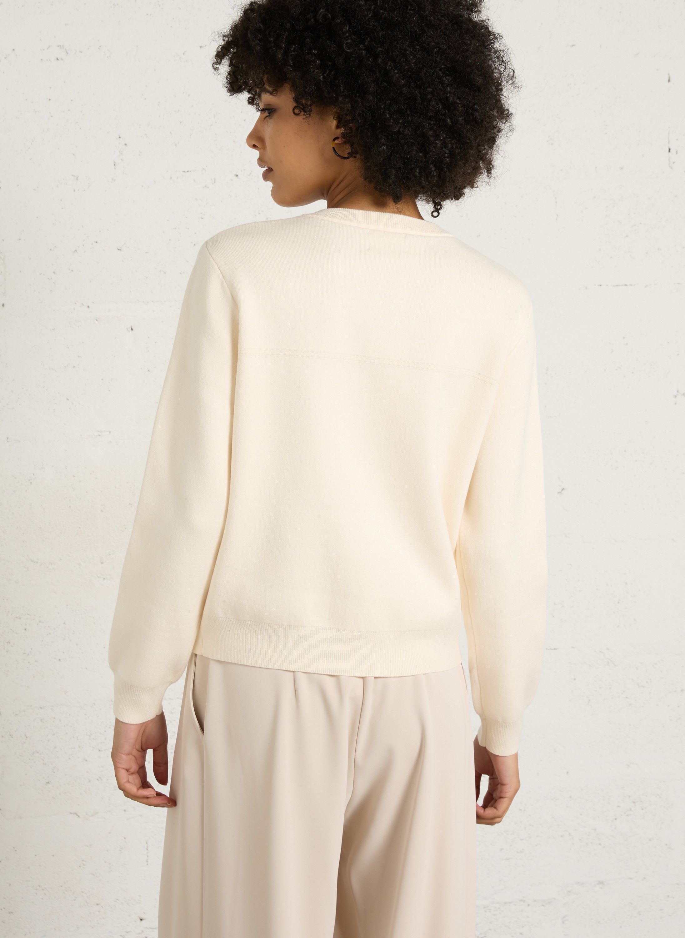 Round-neck cardigan MAISON 123 White