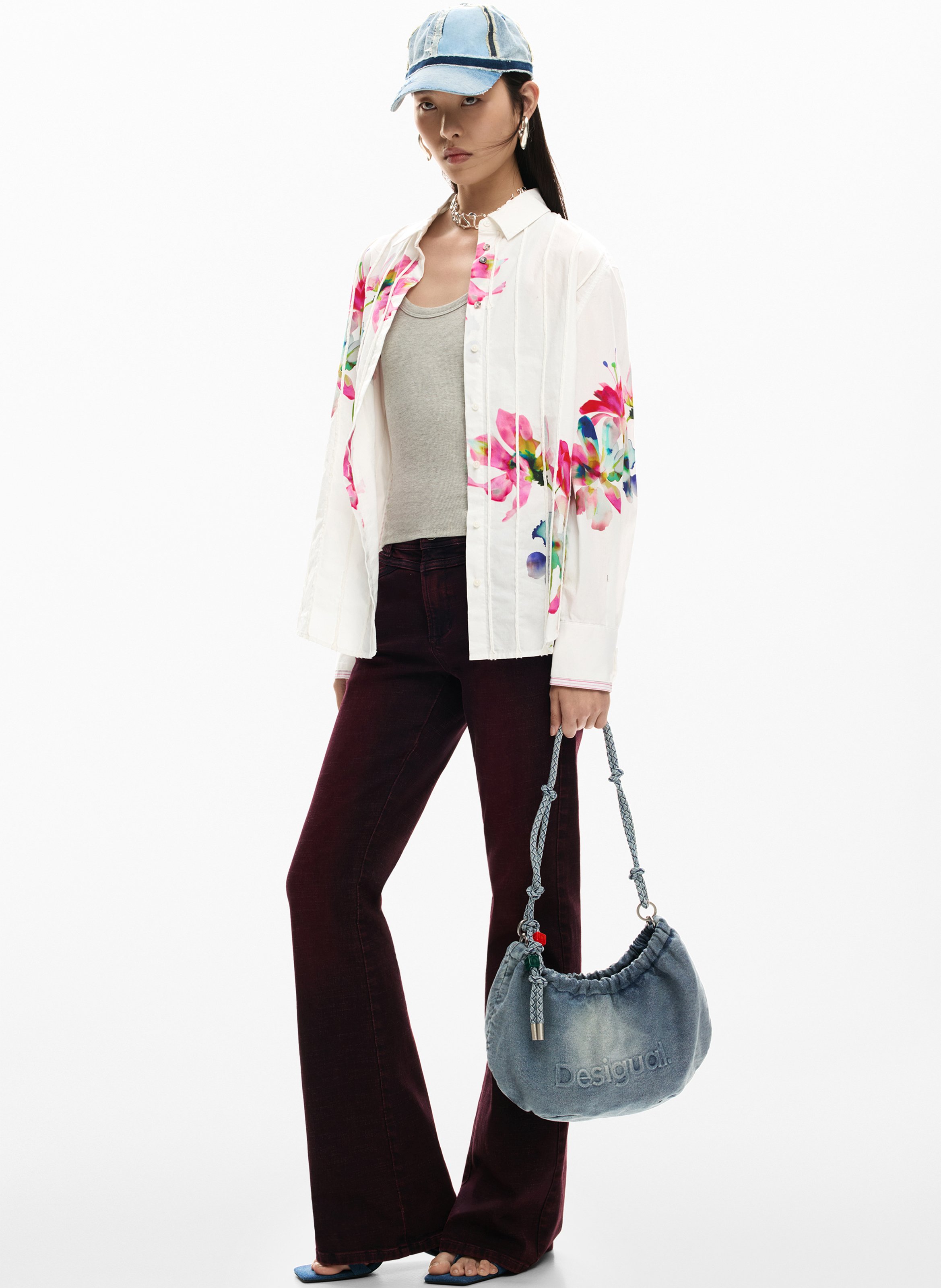 Sac bandoulière en denim DESIGUAL Blauw