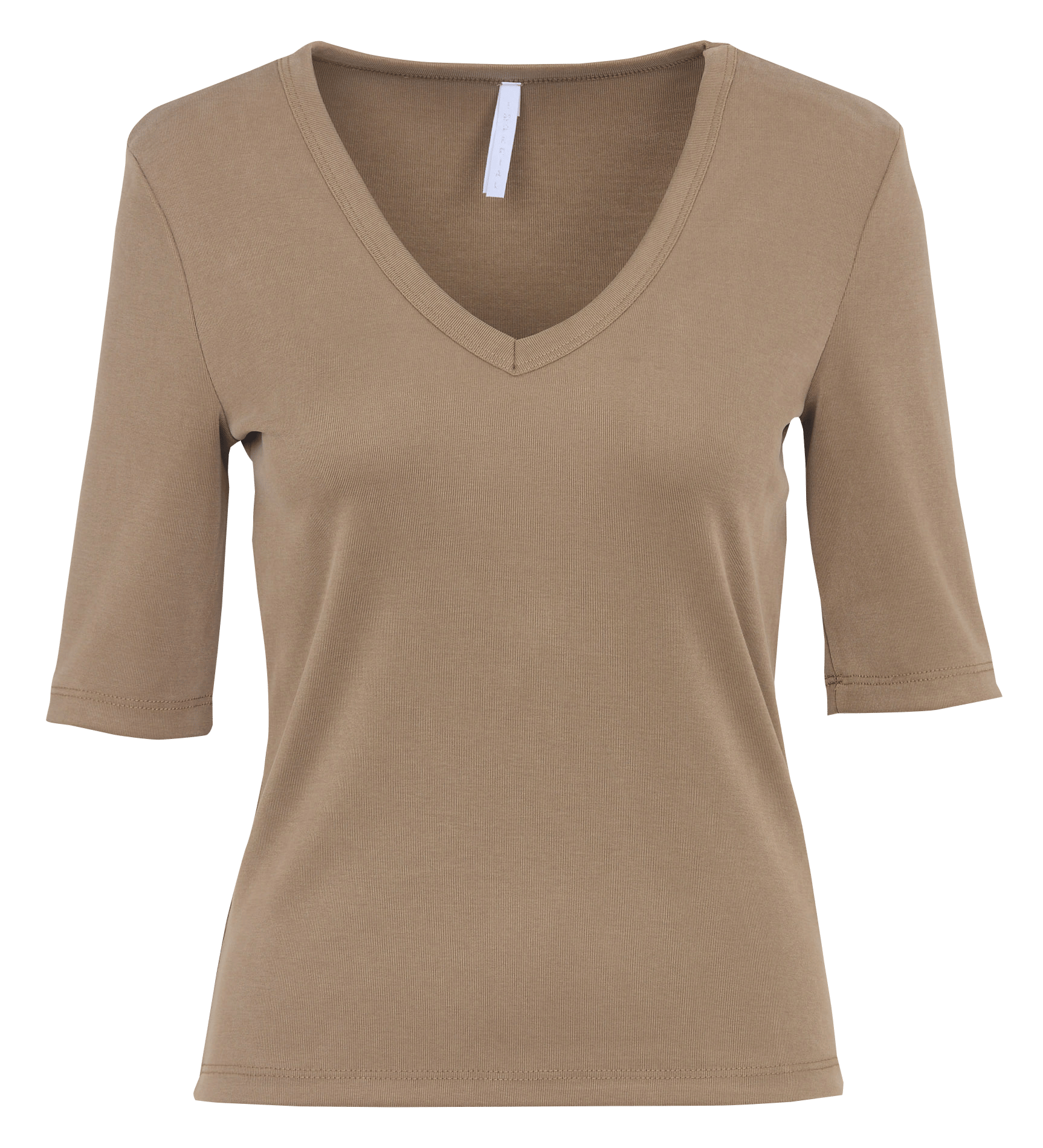 Tee-shirt droit col V IMPERIAL Beige