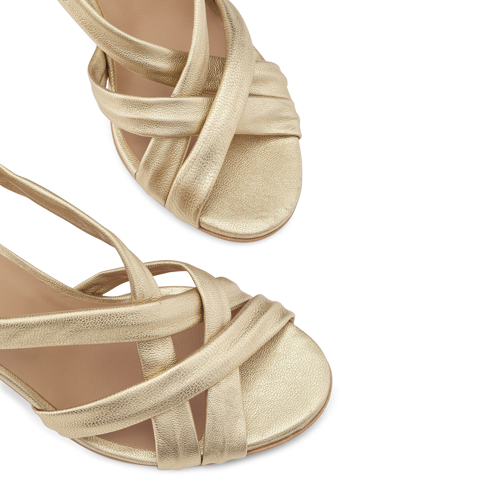 Flat leather mules COSMOPARIS Golden