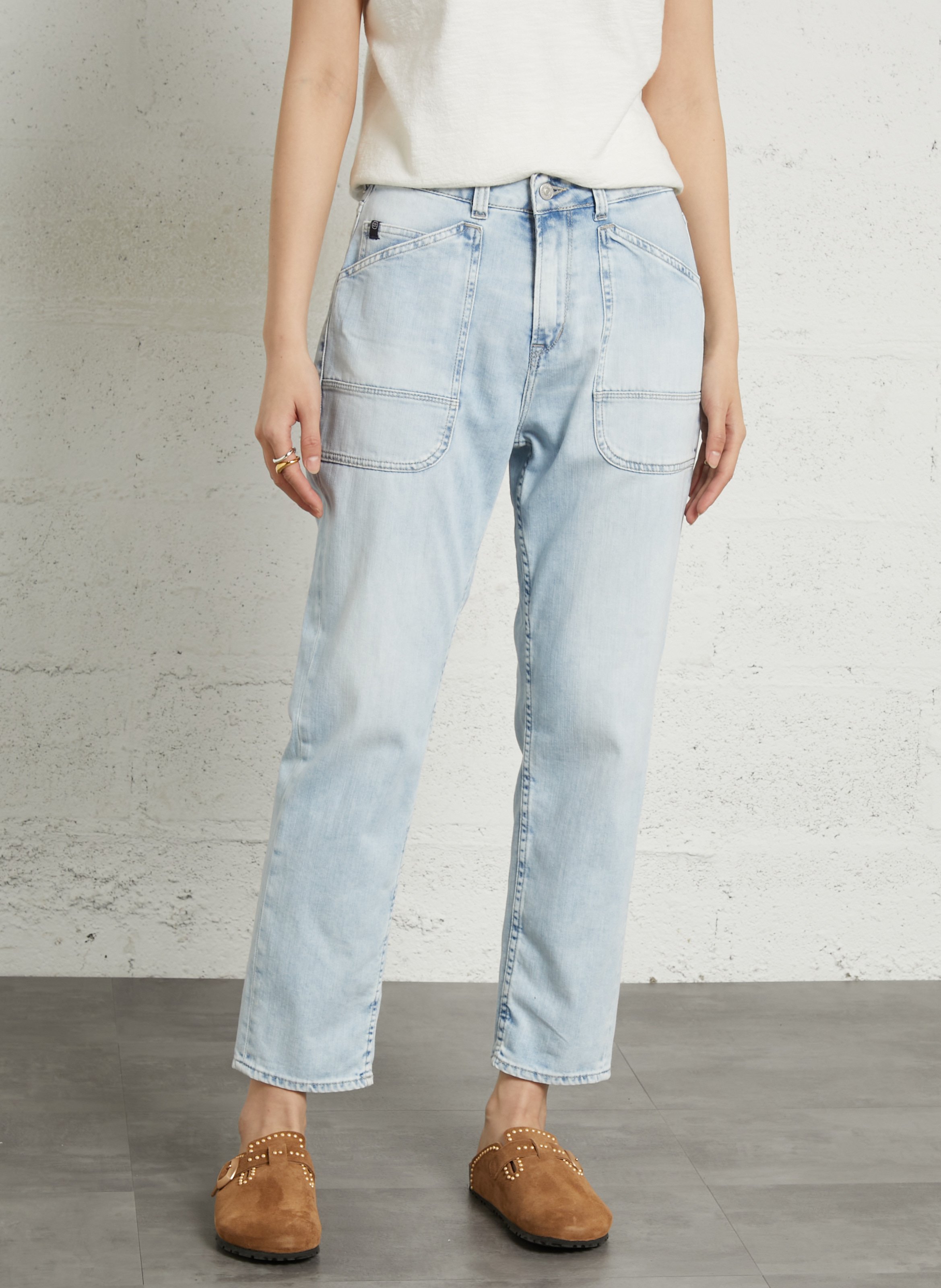 Straight Jeans mit mittelhohem Bund LE TEMPS DES CERISES Blau