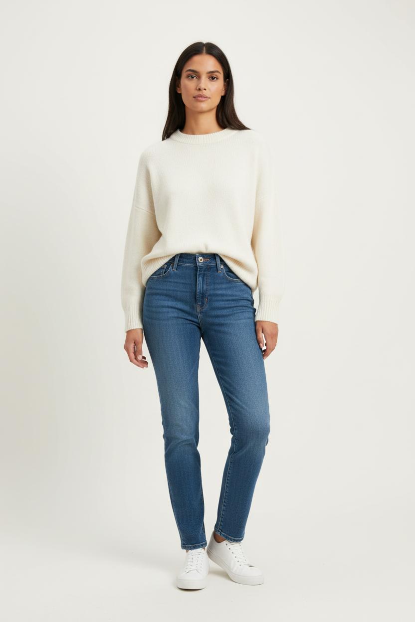 Cropped slim jeans with studs LEVI'S - Seconde main Blue