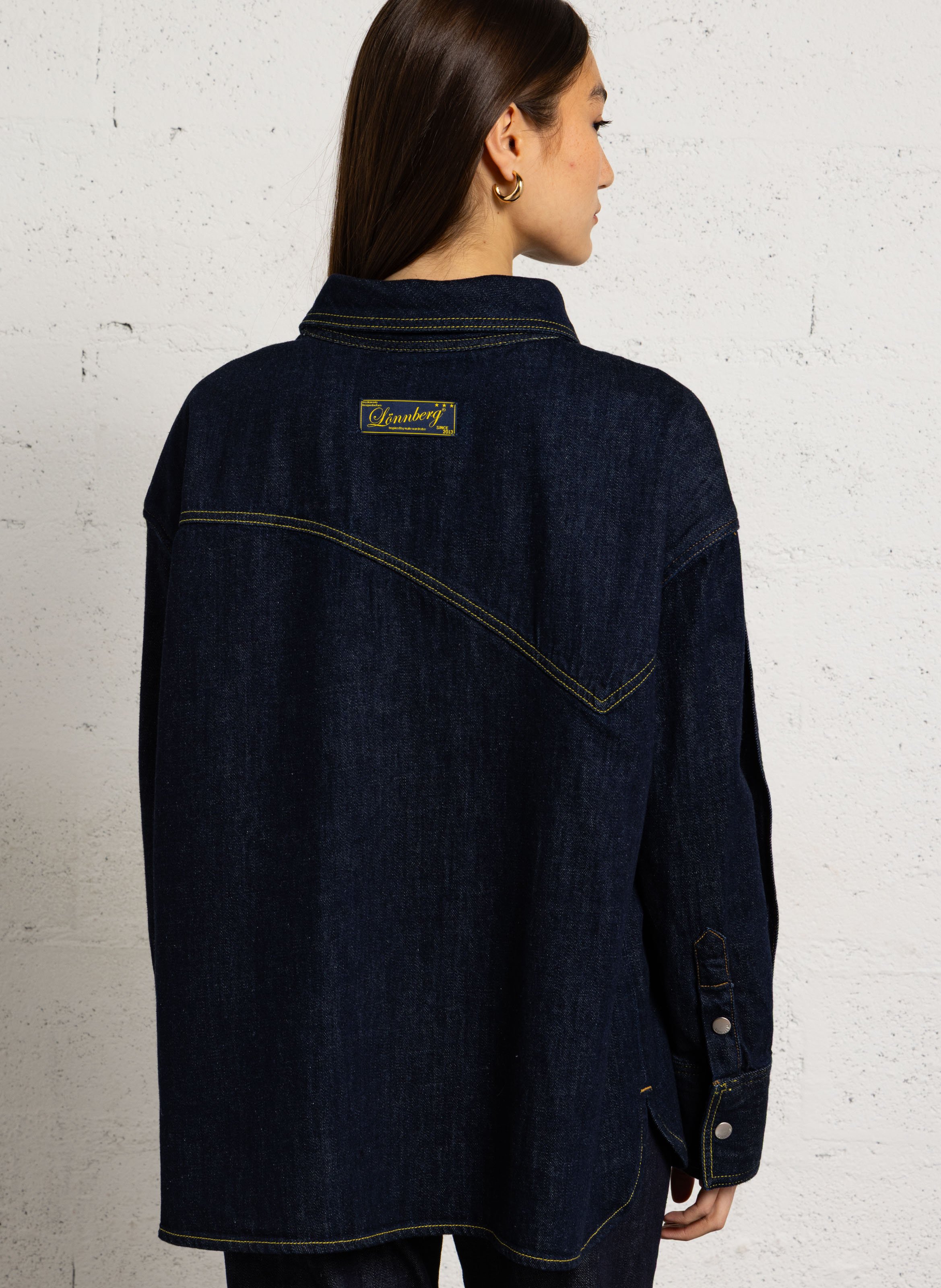Veste en jean oversize en coton MARGAUX LONNBERG Bleu