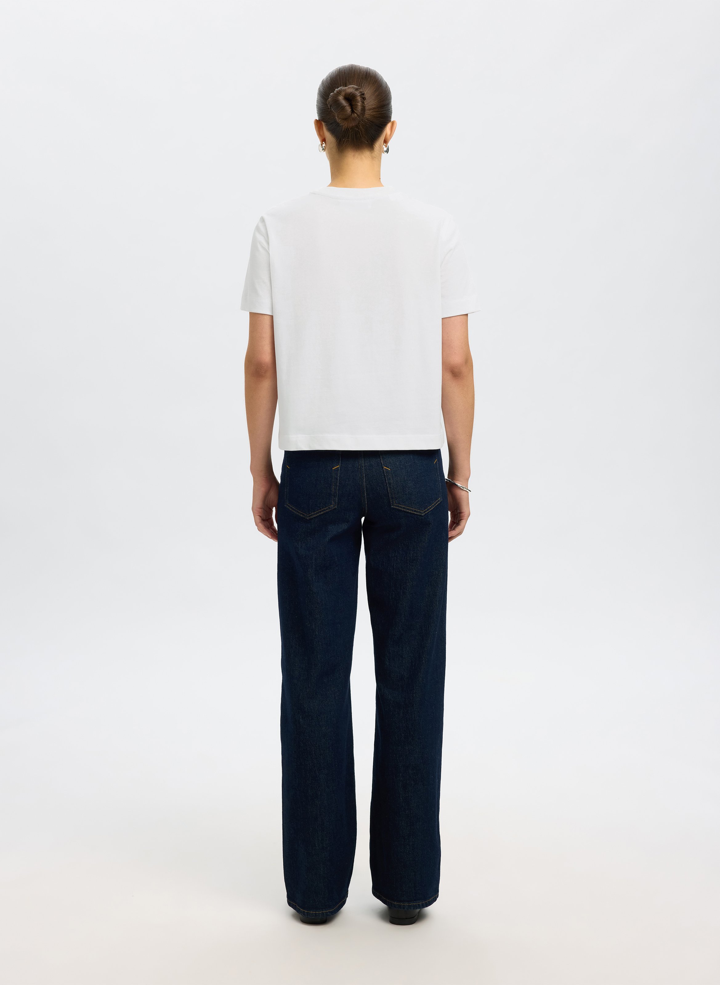 Oversized organic cotton T-shirt | White SELECTED Women