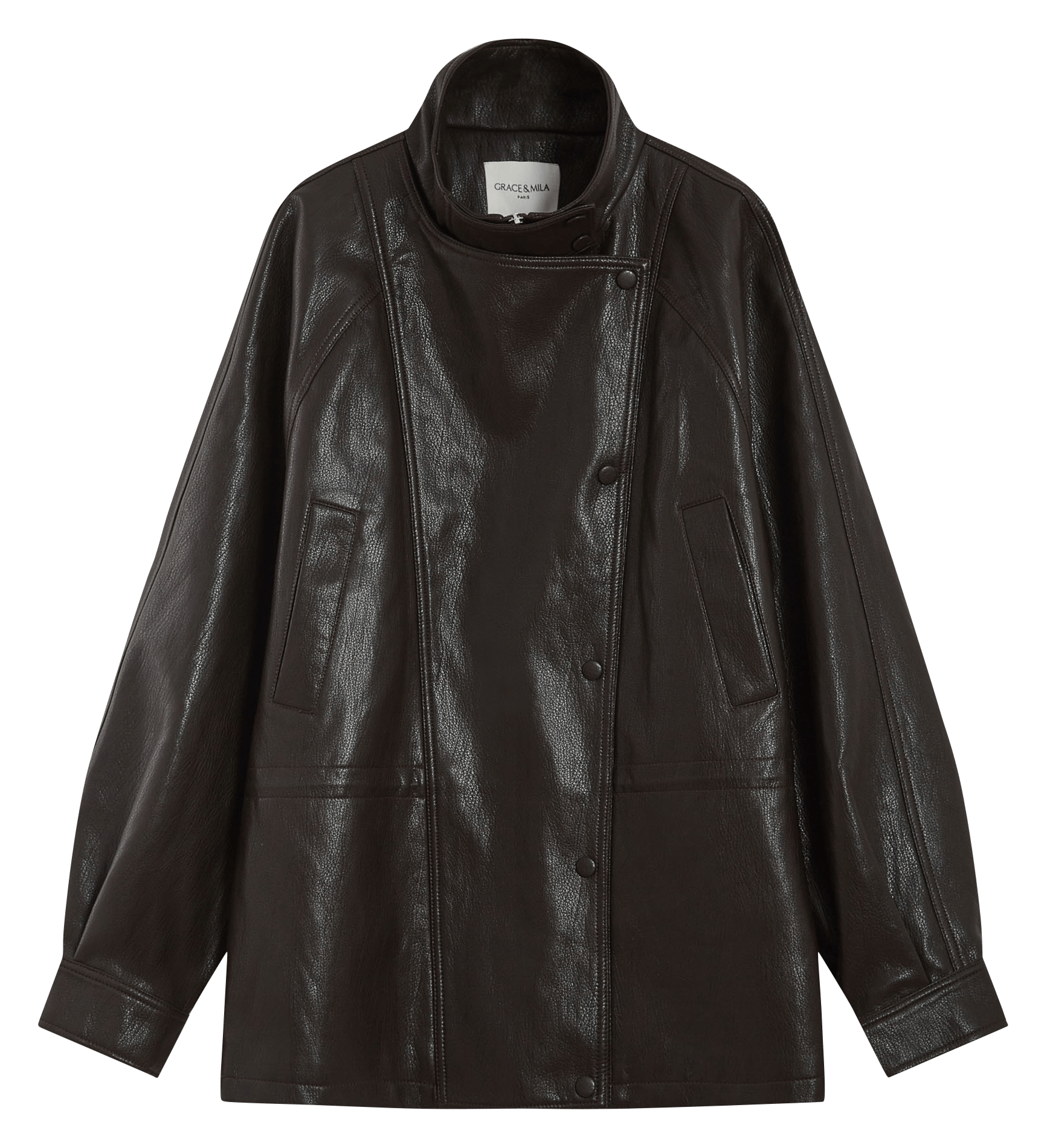 Veste oversize col montant | Marron GRACE ET MILA Femme