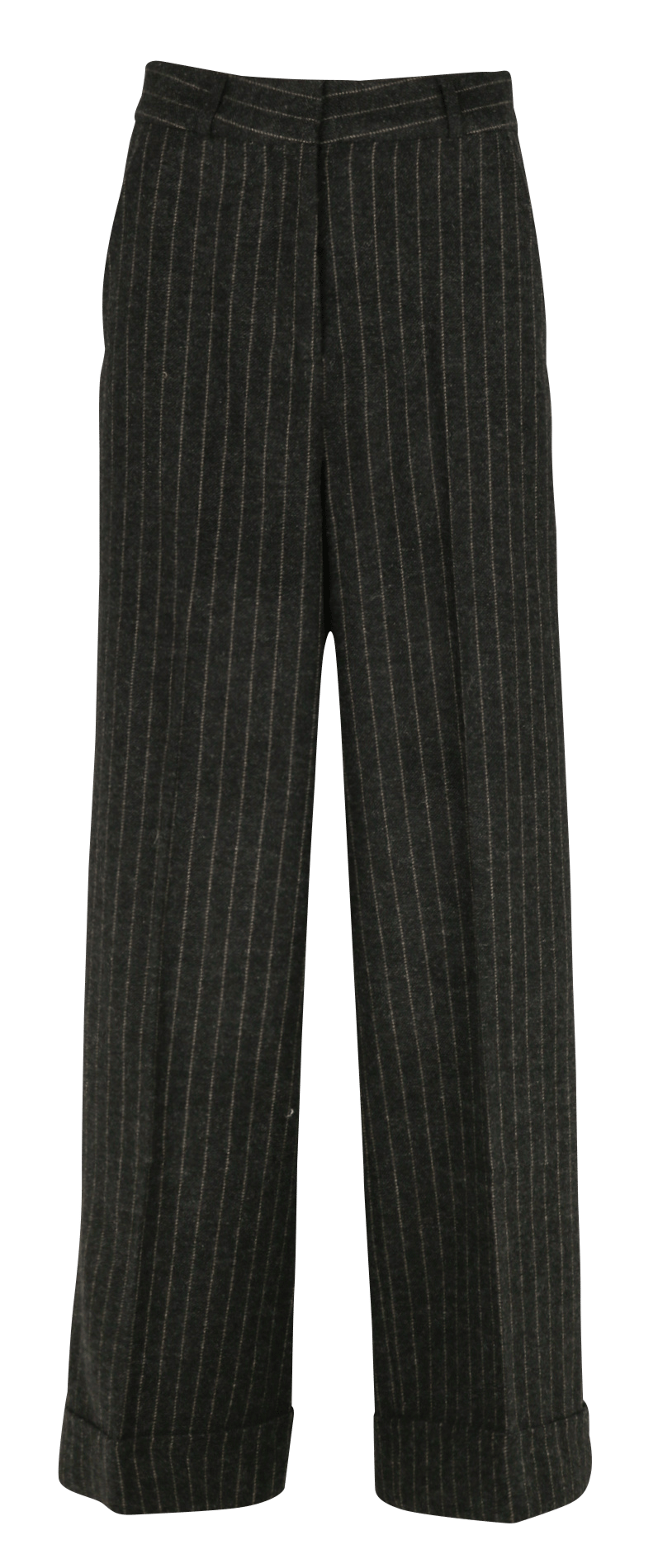 Pantalon large en laine mélangée rayé BELLEROSE Bleu