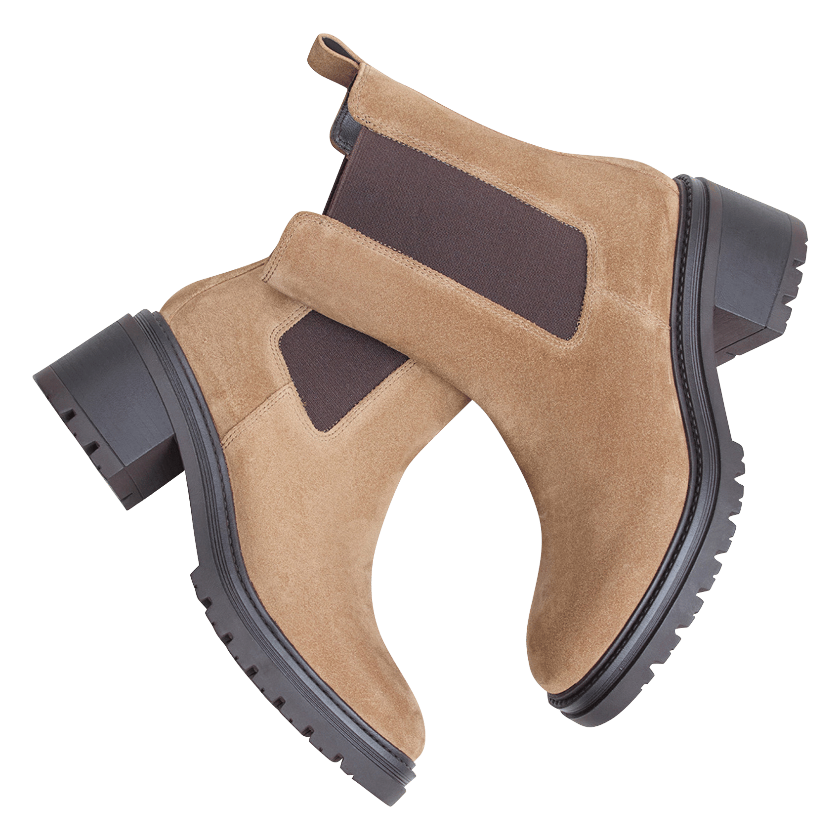 Chelsea boots van suède met profielzolen JONAK Beige