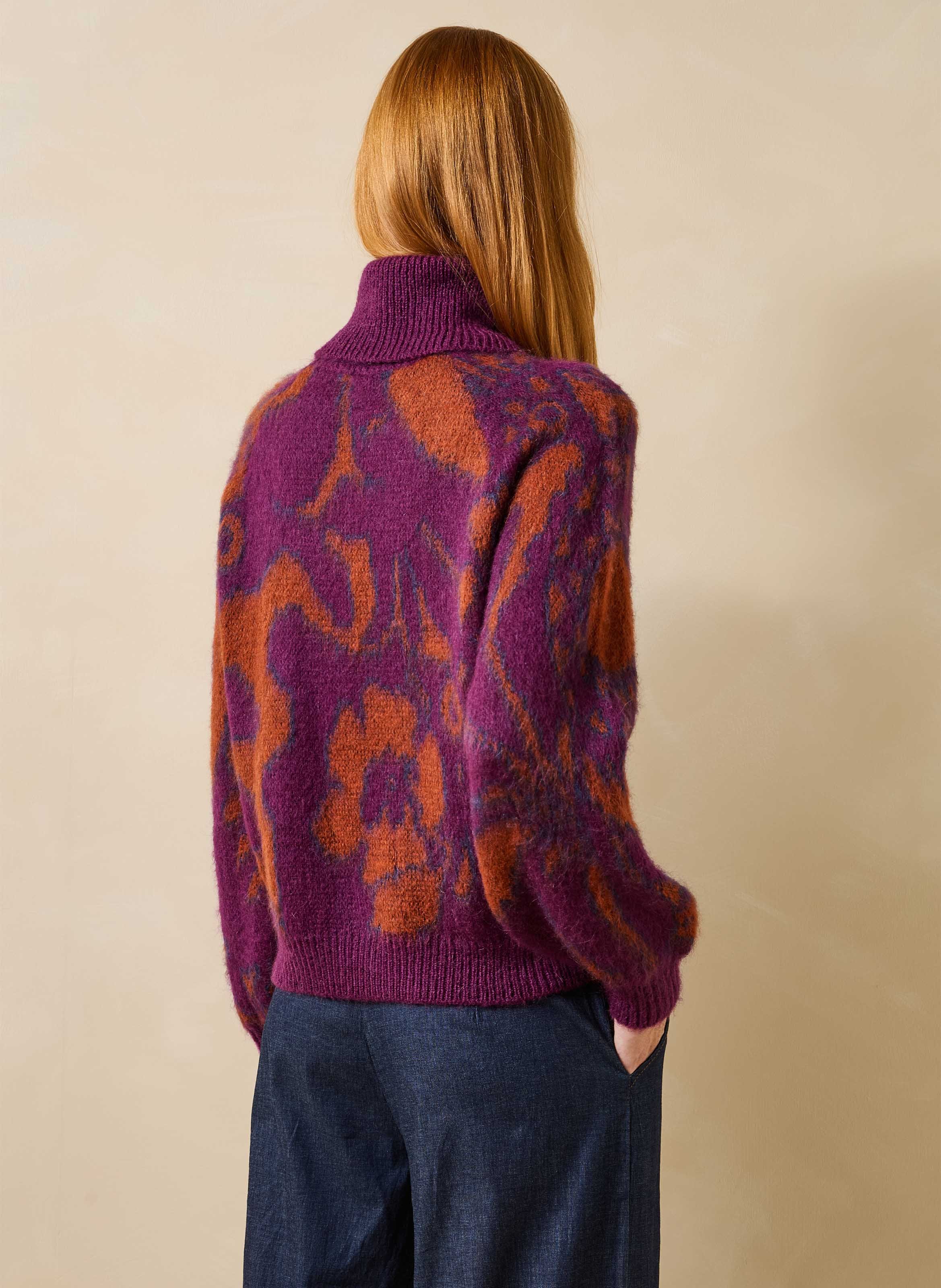 Ample jacquard mohair blend sweater LA FEE MARABOUTEE Multicolored