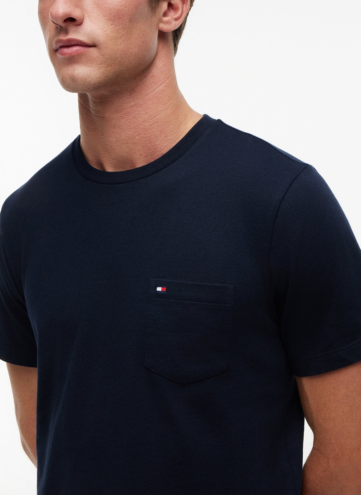 Baumwoll-Pullover mit Rundhalsausschnitt TOMMY HILFIGER Blau