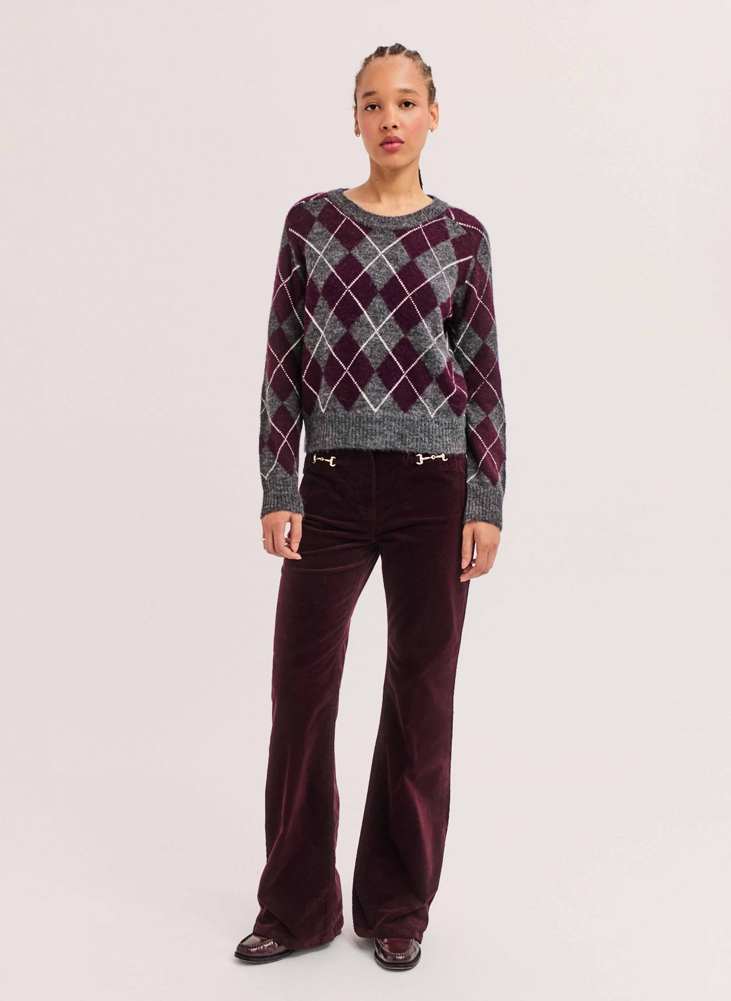 Round-neck straight sweater PABLO Red