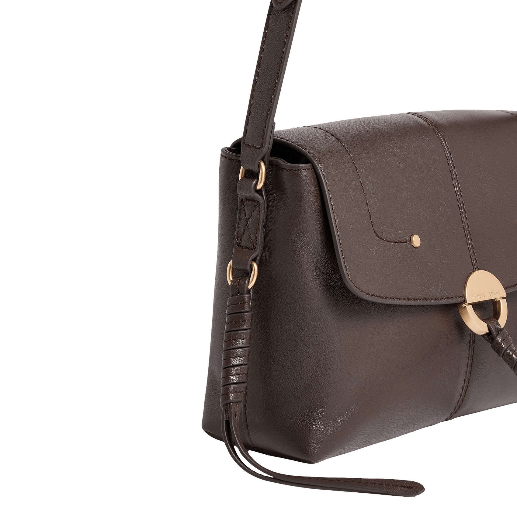 Leather shoulder bag VANESSA BRUNO Brown