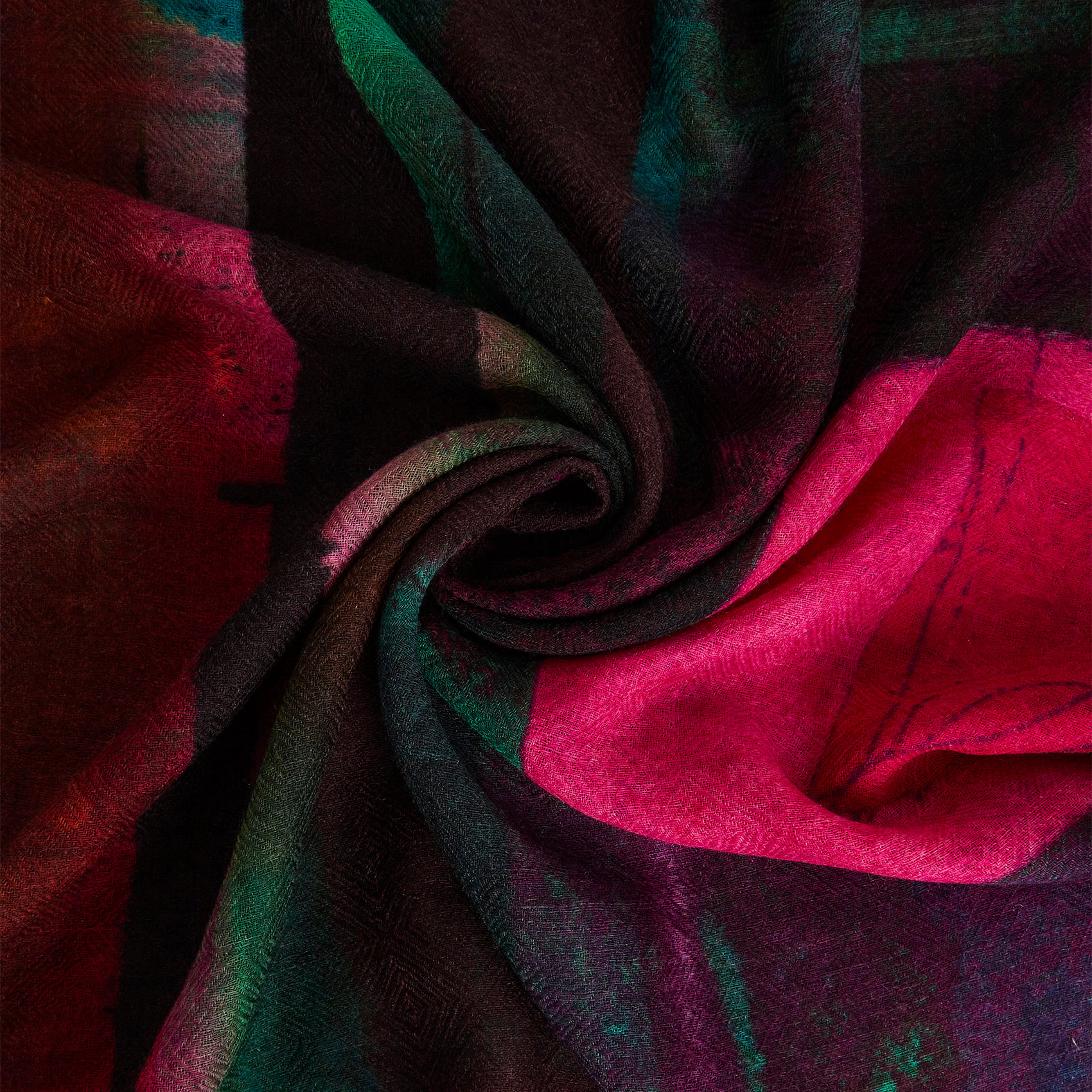 Printed wool scarf COTELAC Brown