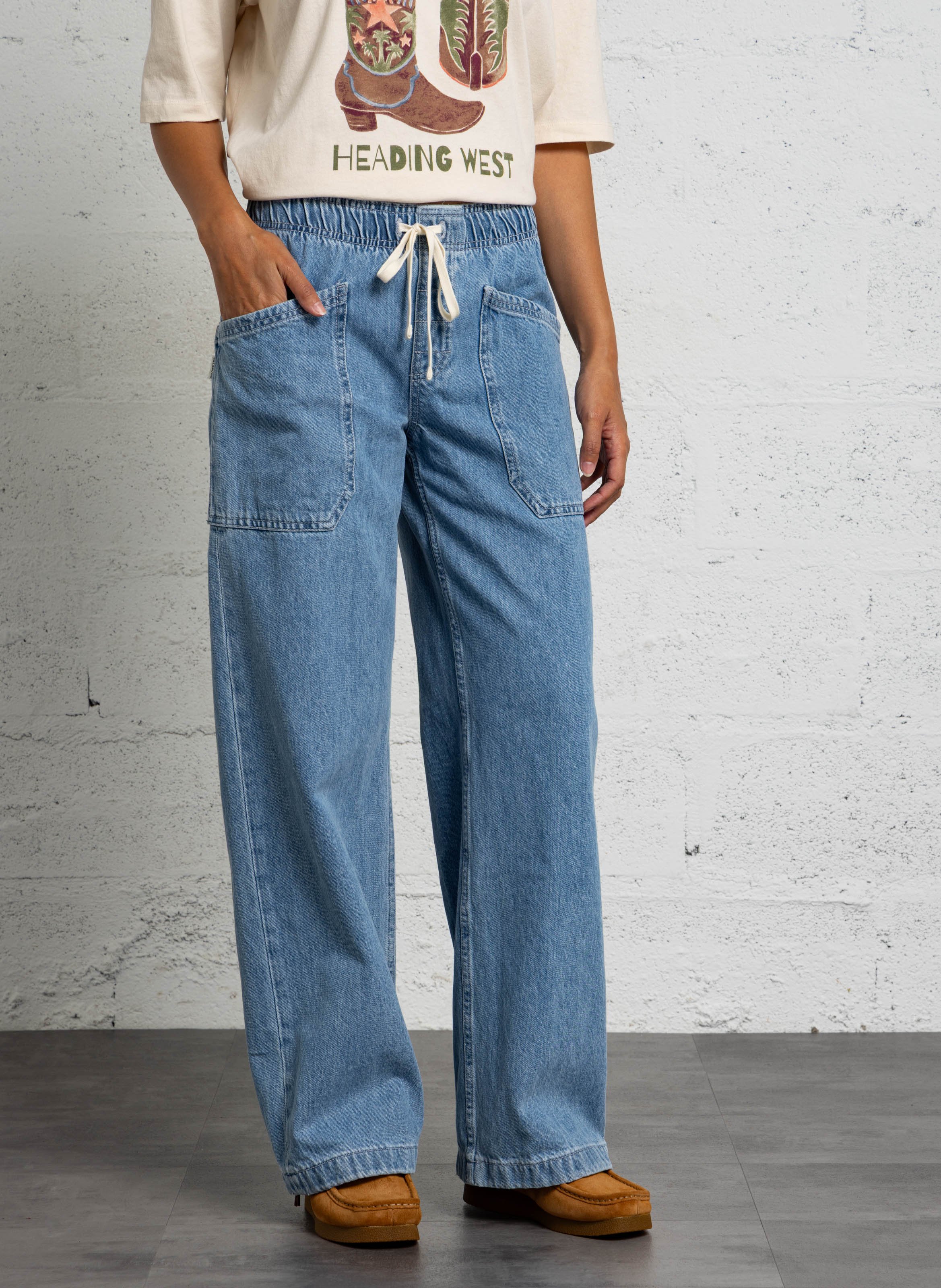 Pantalon large en denim de coton  BILLABONG Bleu