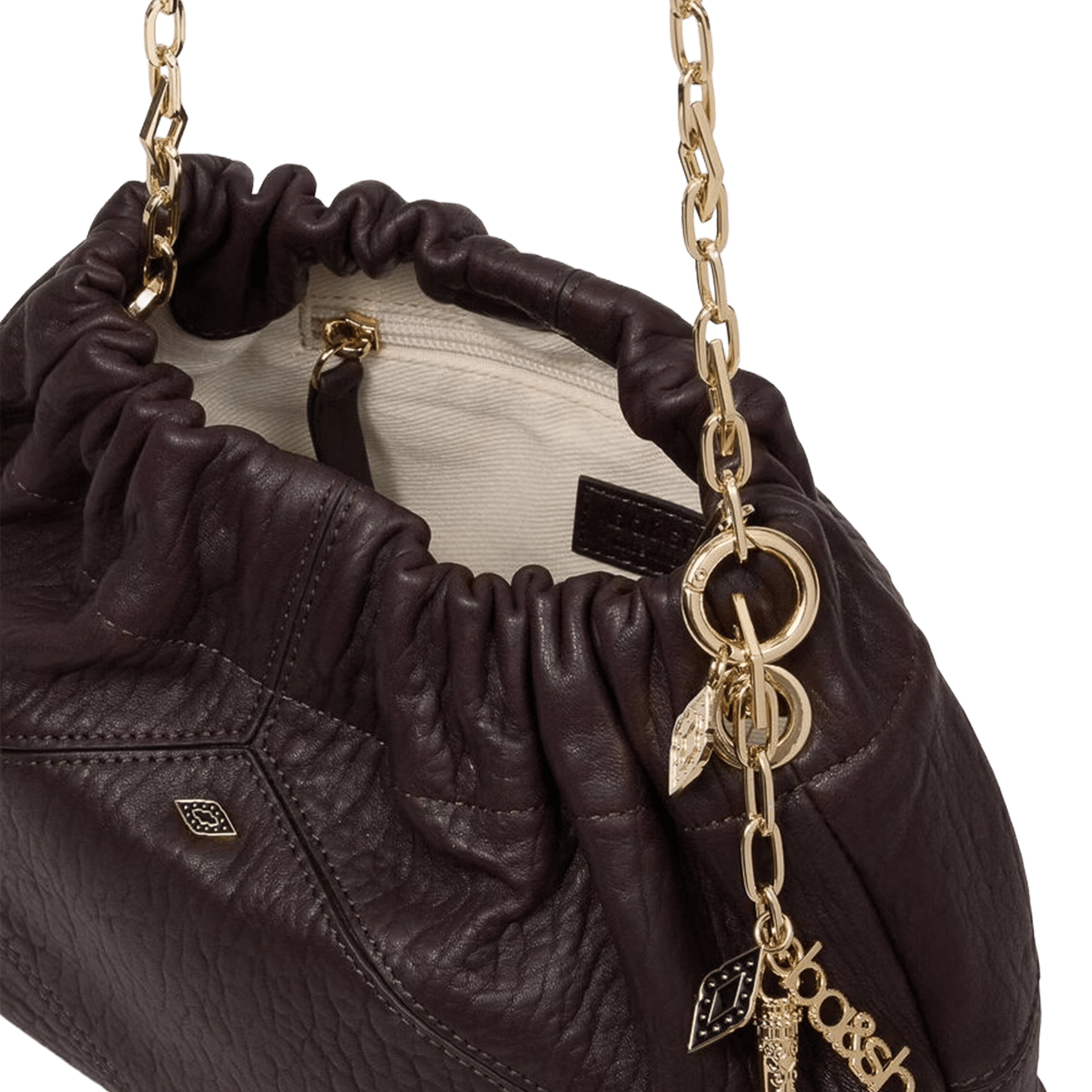 Leather Charm Crossbody Bag BA&SH Brown