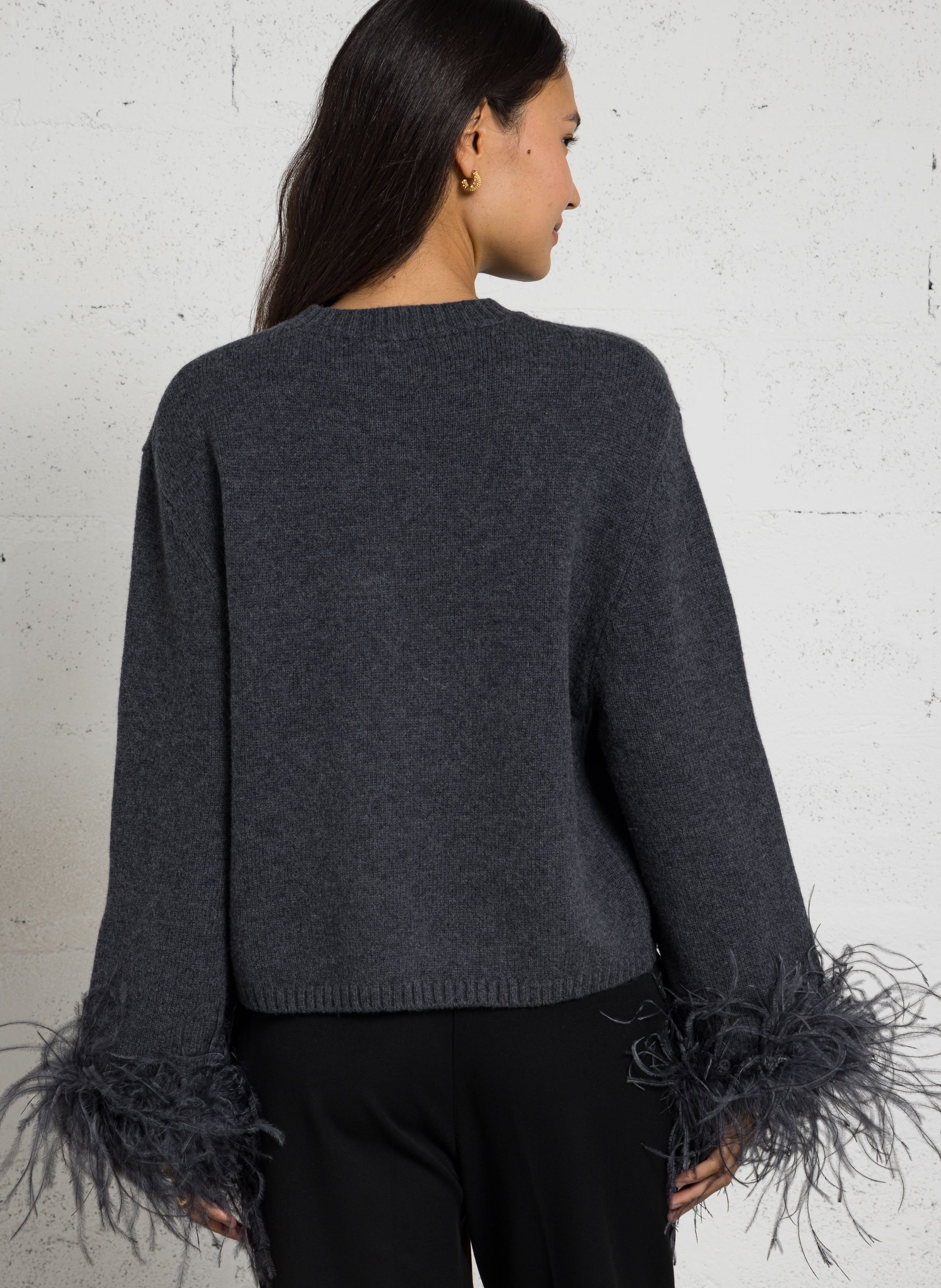 Oversized, wollen trui BERENICE Grijs