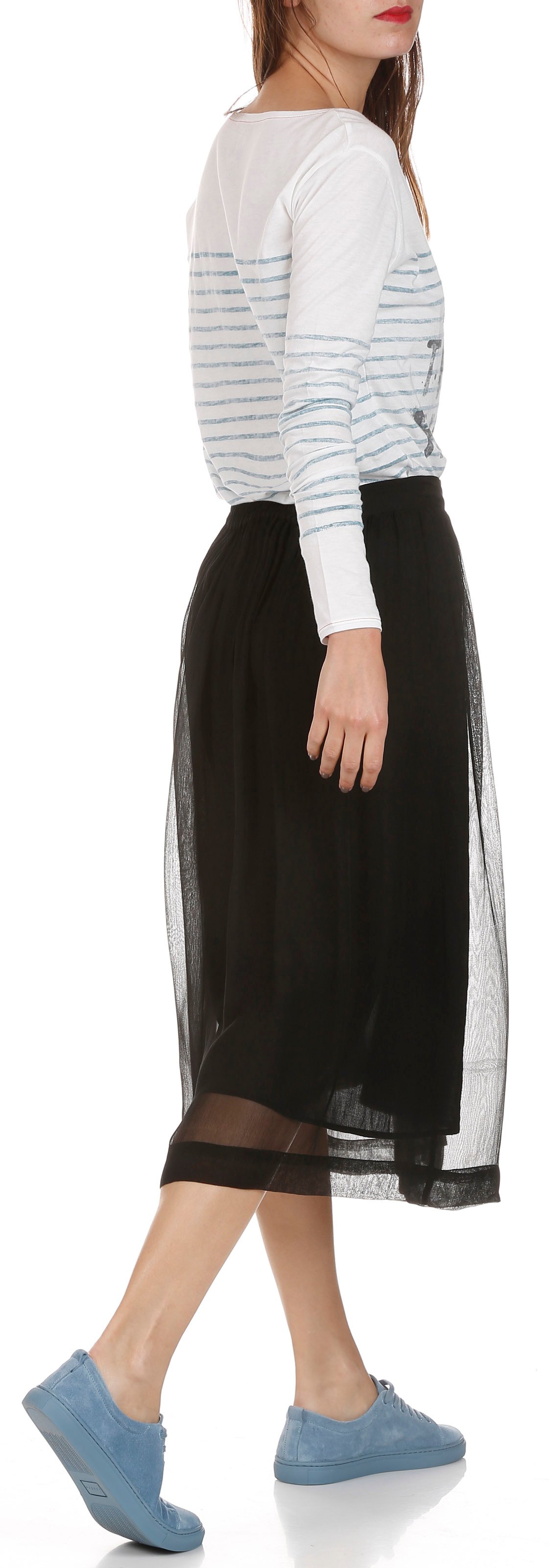 Crepe midi skirt SWILDENS Black