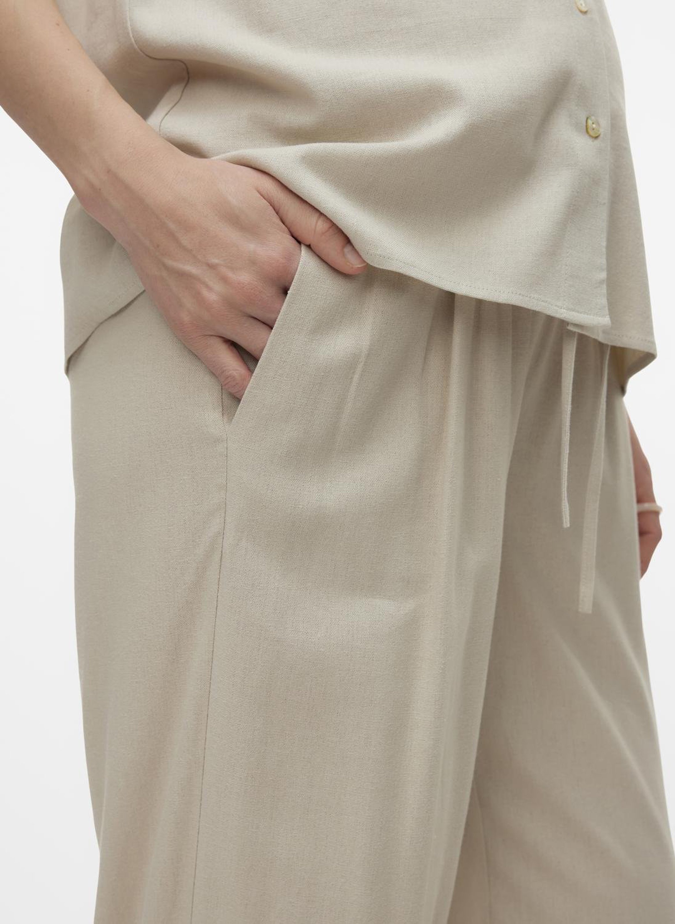 High-rise wide-leg pants MAMALICIOUS White