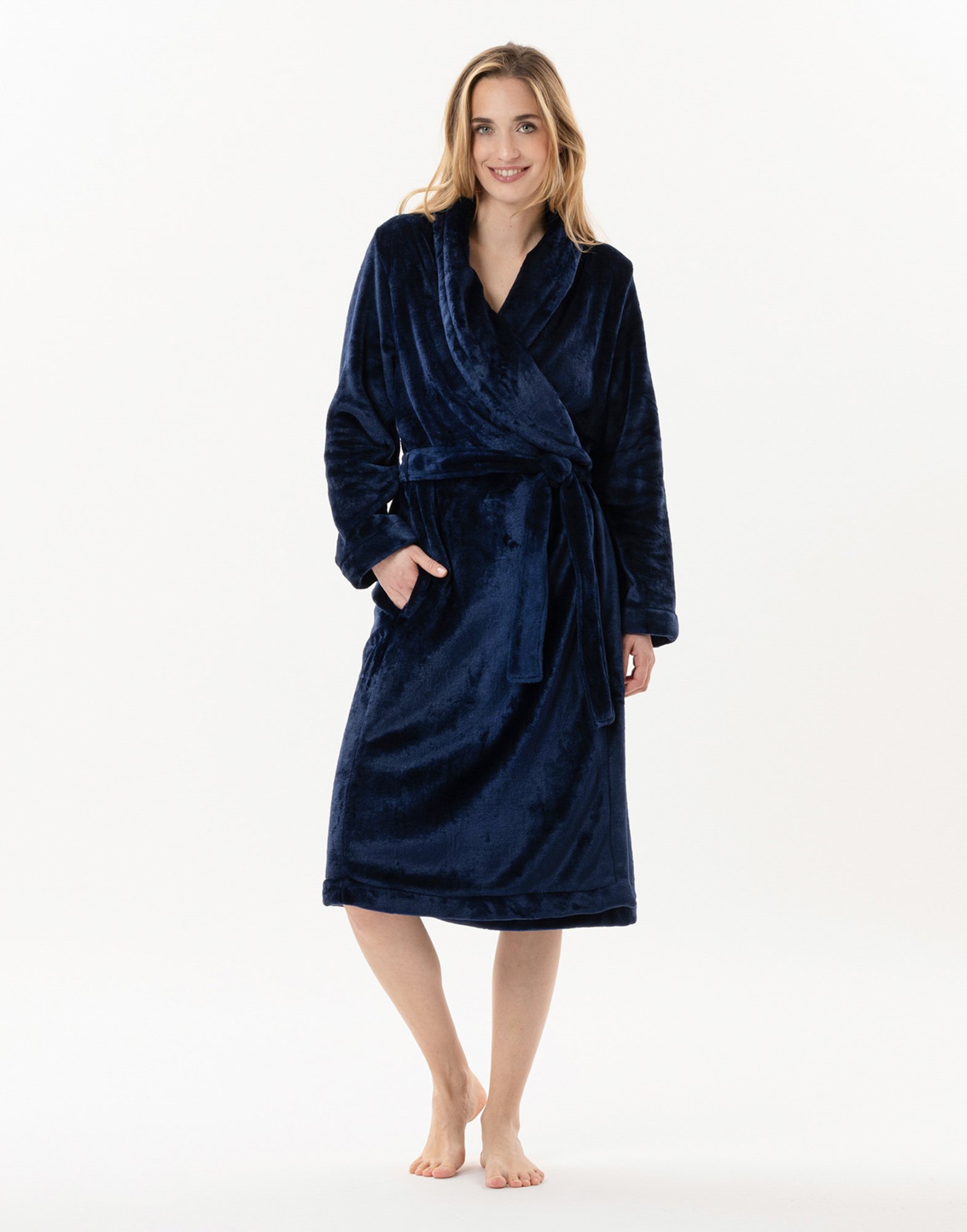 Plush Flannel Robe LE CHAT Blue