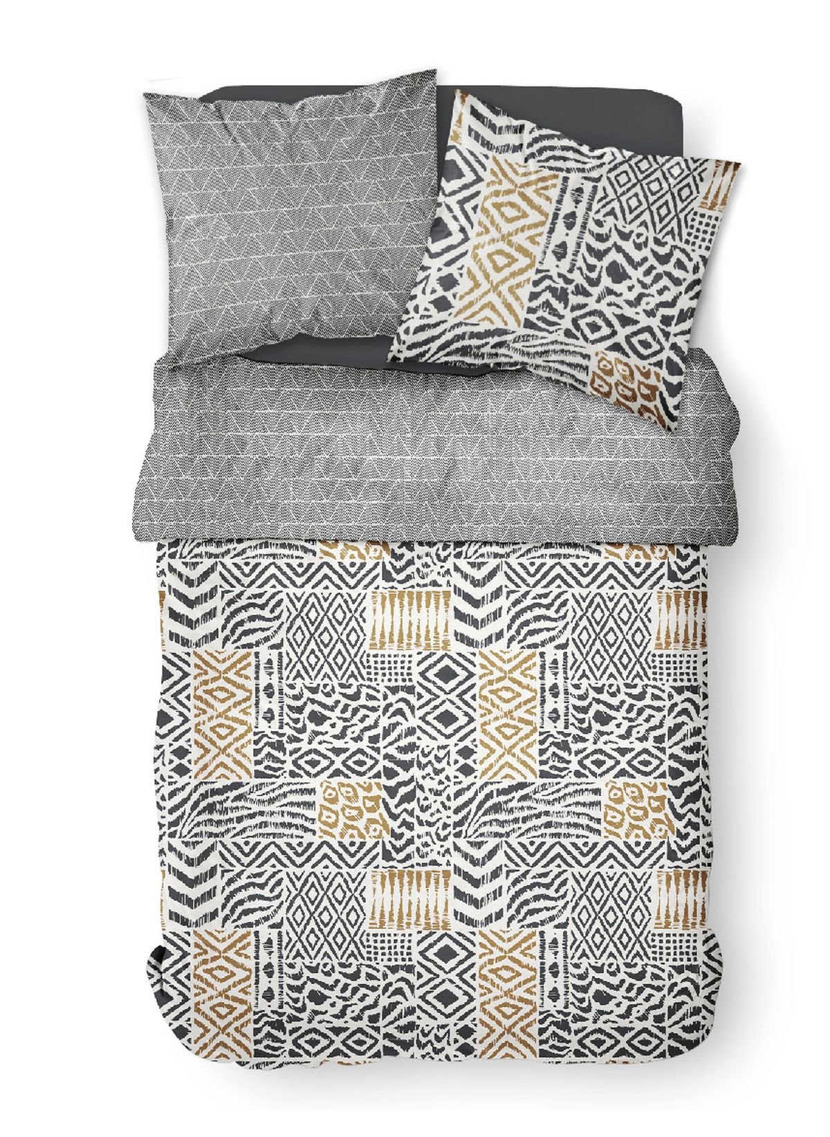 Printed cotton bedding set TODAY LINGE DE MAISON Black