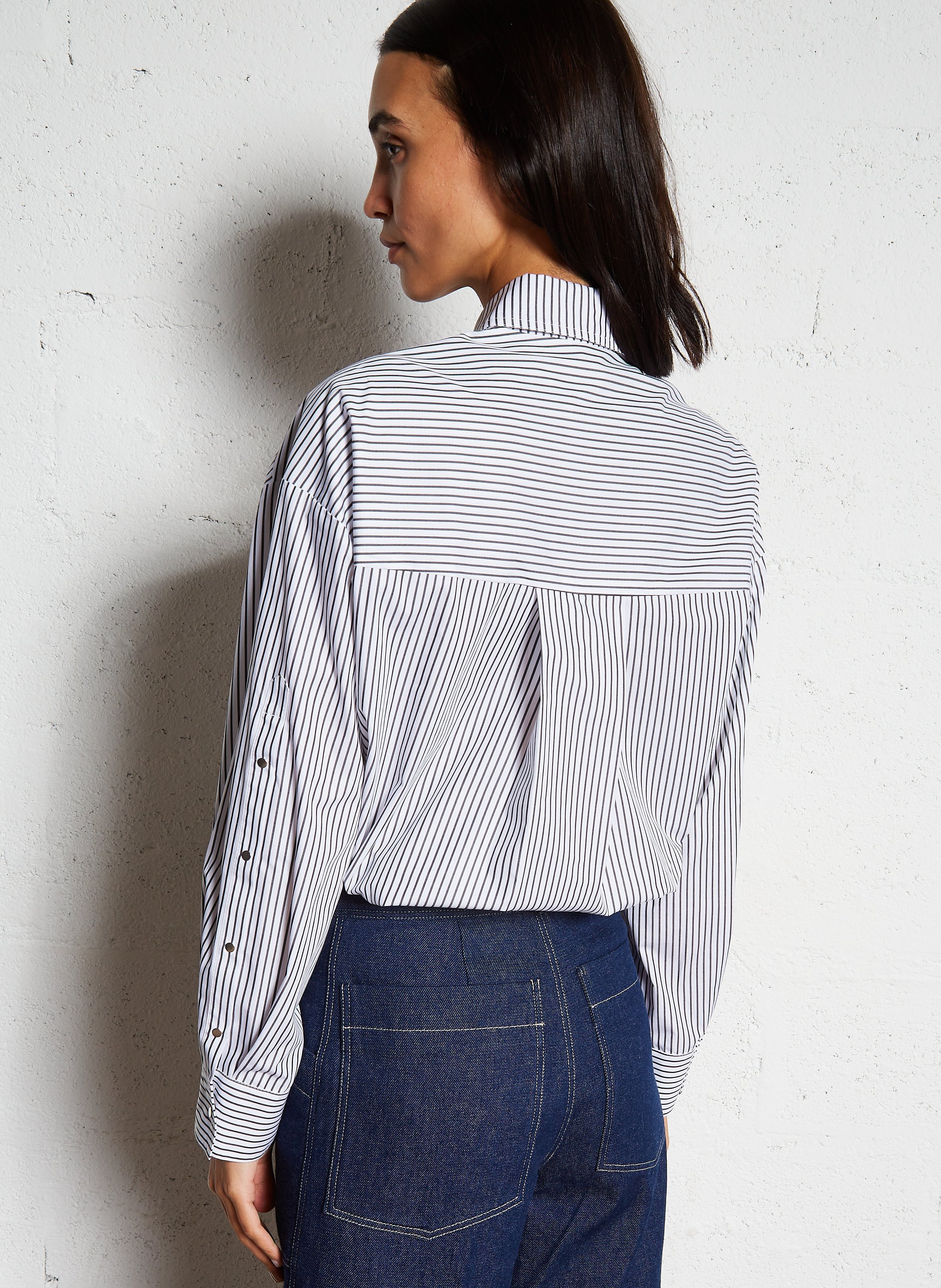 Chemise oversize col classique en coton ROSEANNA Noir